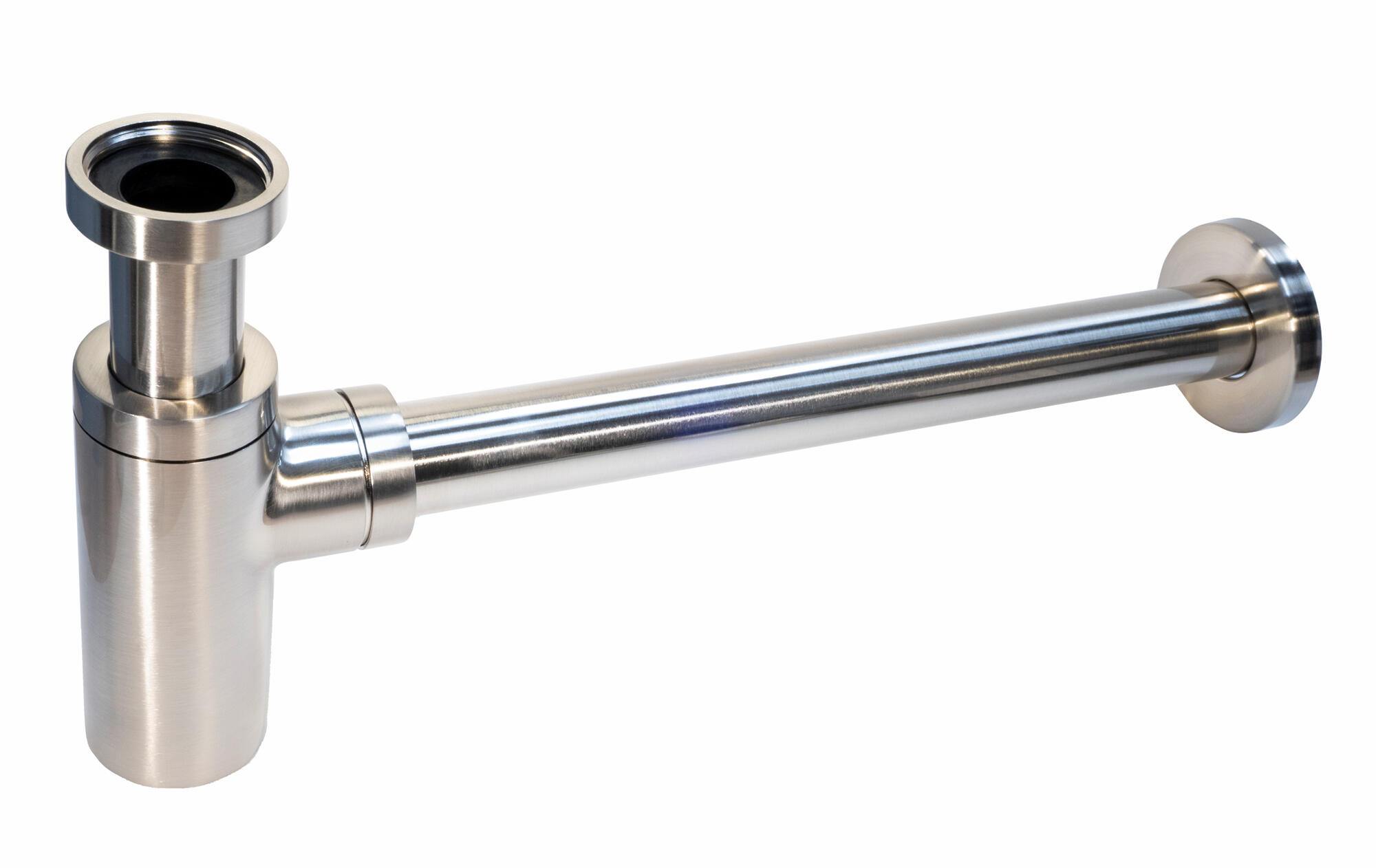 Sifon botella decorativo redondo idrospania 32mm niquel