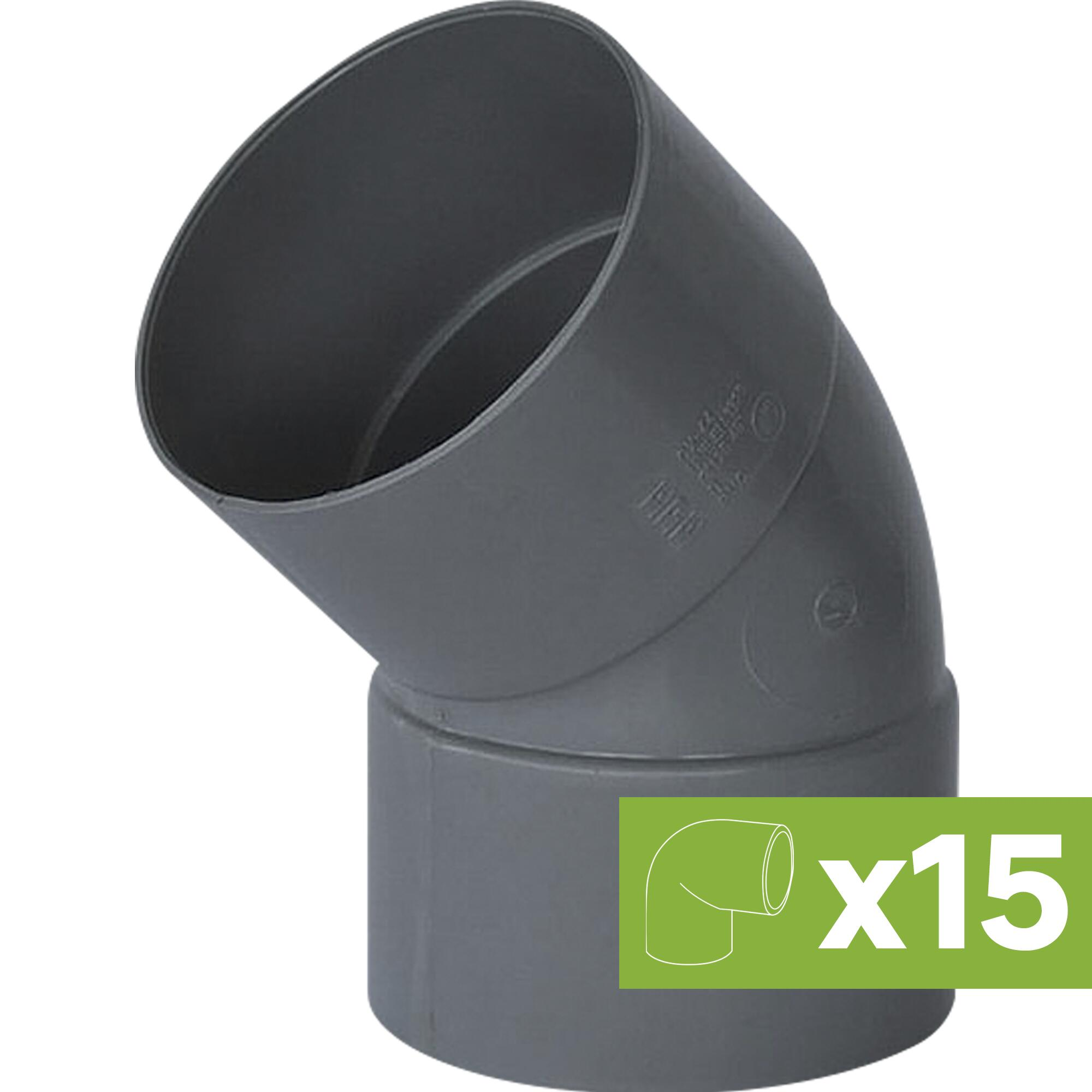 Lote 15 codos pvc evacuación ø 50 mm 45º h-h