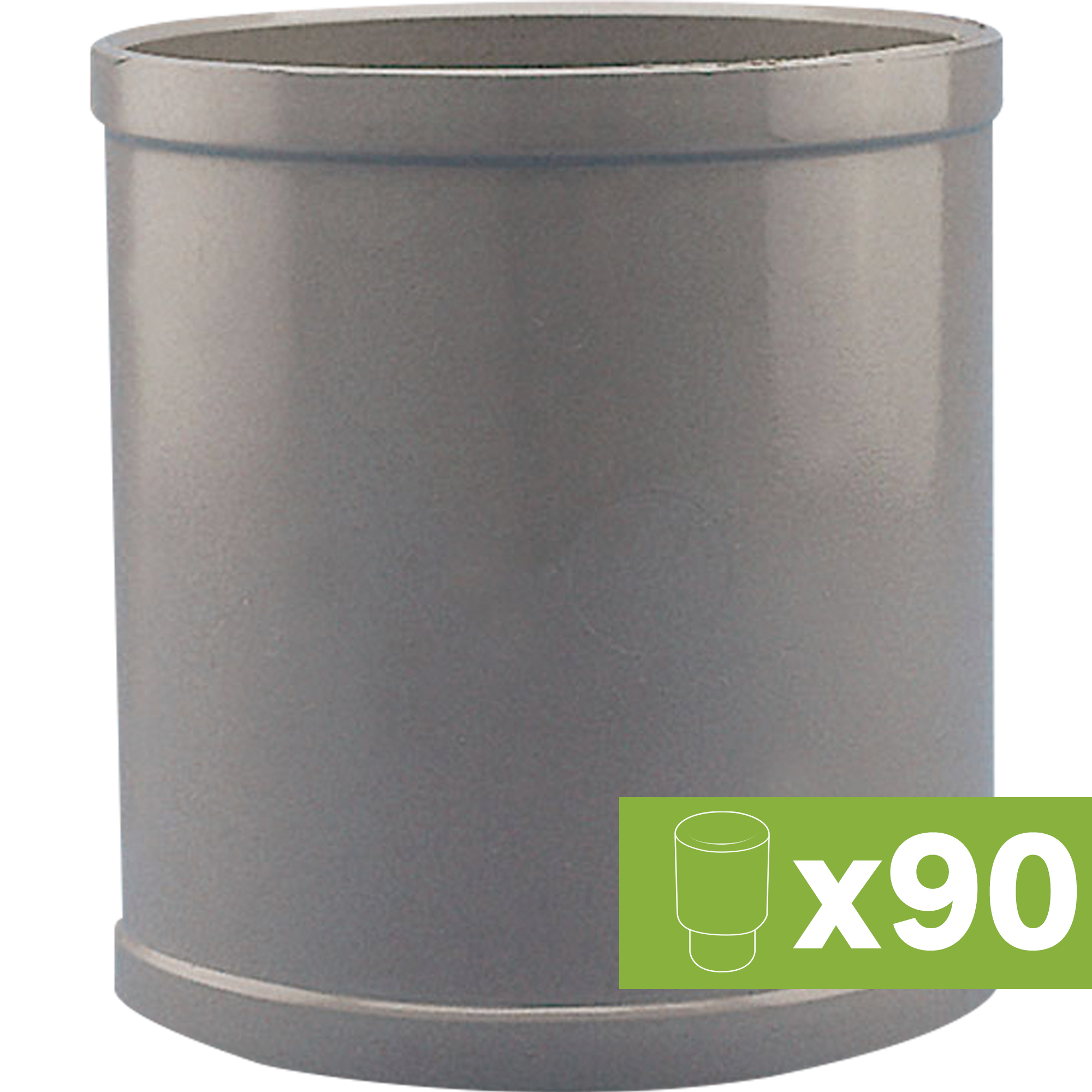 Lote 90 manguito liso h/h pvc evac d-40