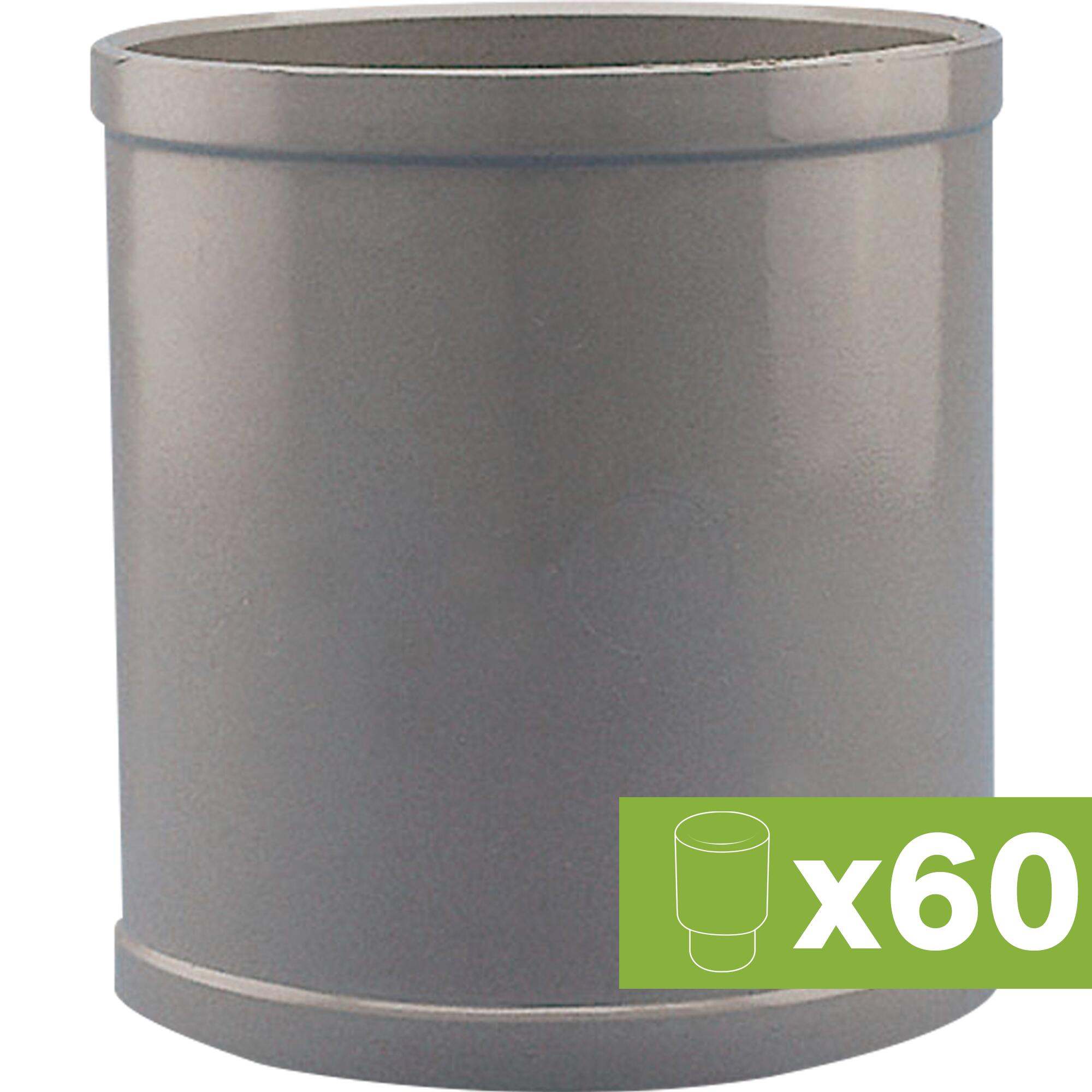 Lote 60 manguito liso h/h pvc evac d-32