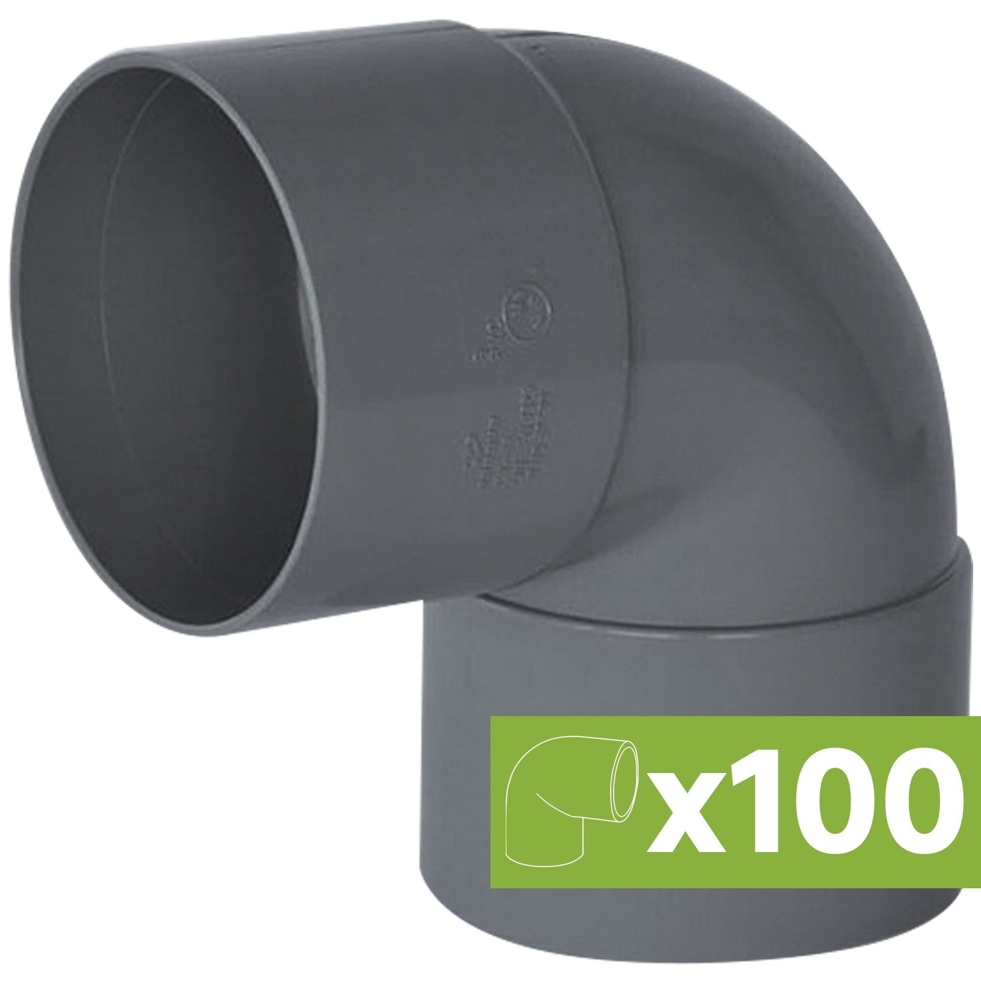Lote 100 codos pvc evacuación ø 32 mm h-h 87º