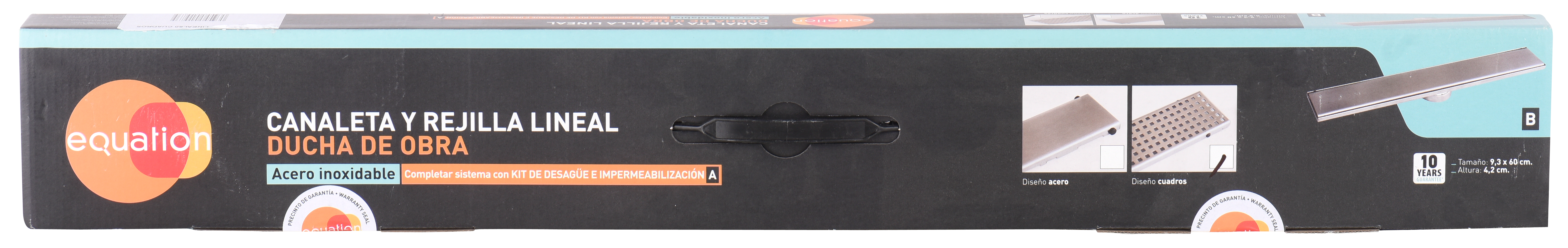 Sifão Equation linear 60cm aço quadrados - 5
