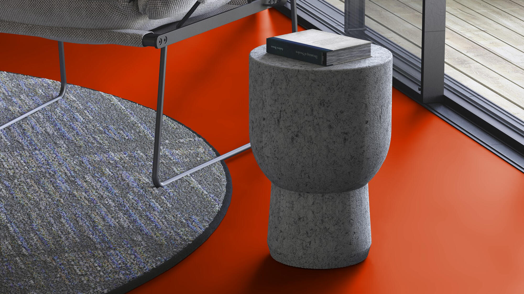 Suelo vinílico rollo chill out dj rojo 2m ancho pedido mínimo 6m2