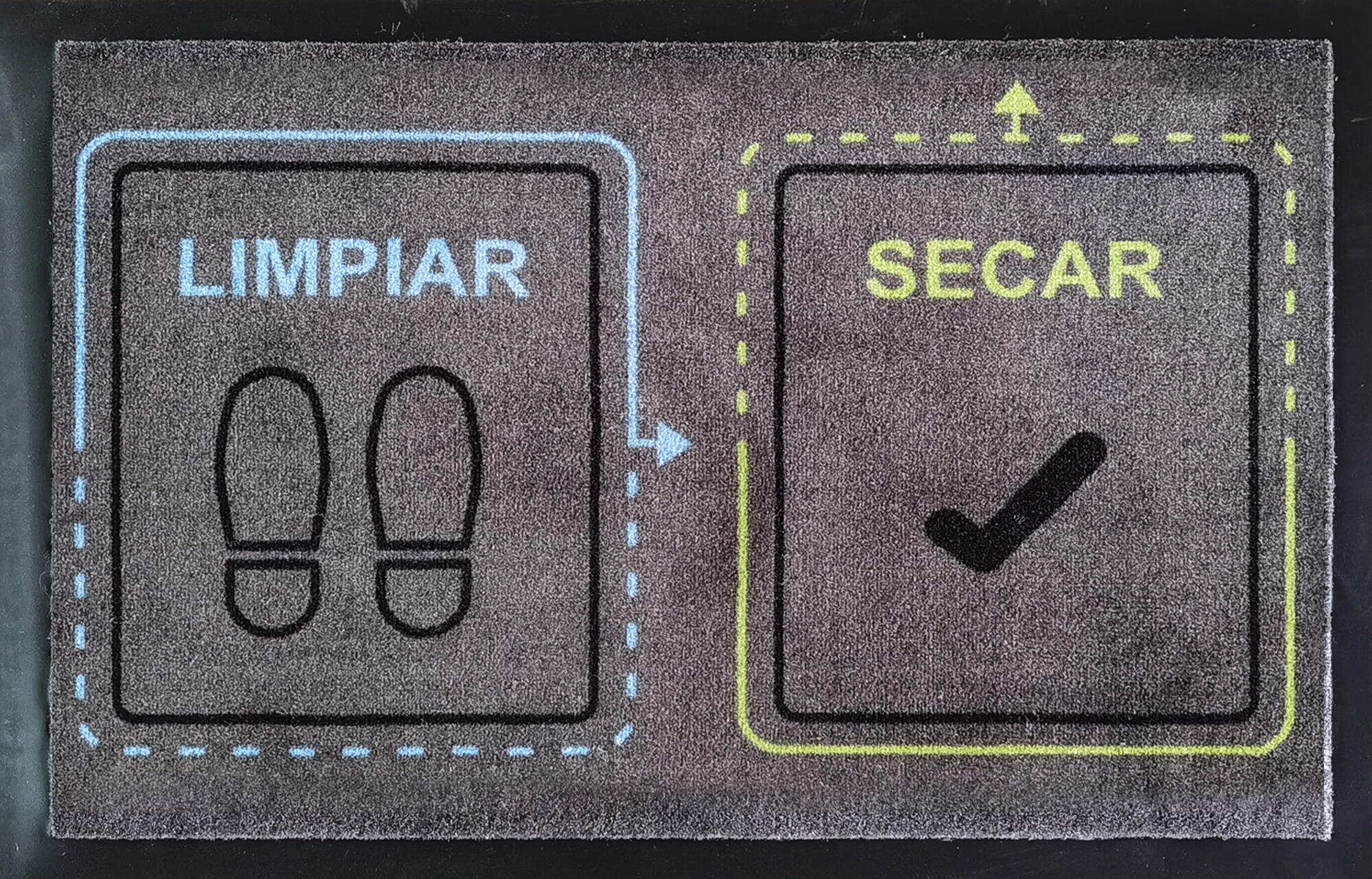 Felpudo limpia-seca check apto para desinfectante 45 x 70 cm