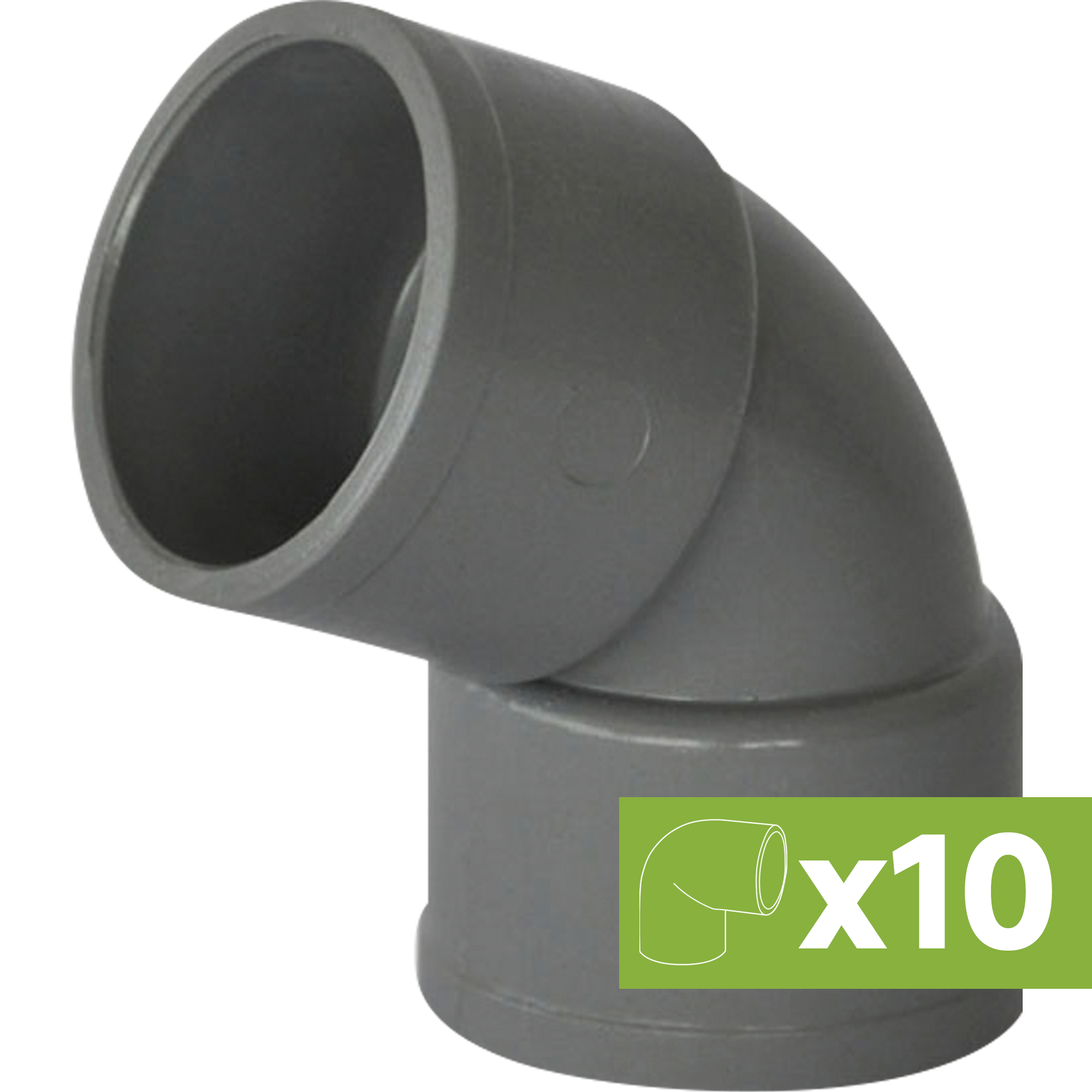 Lote 10 codo 67 h/h pvc evac d-50
