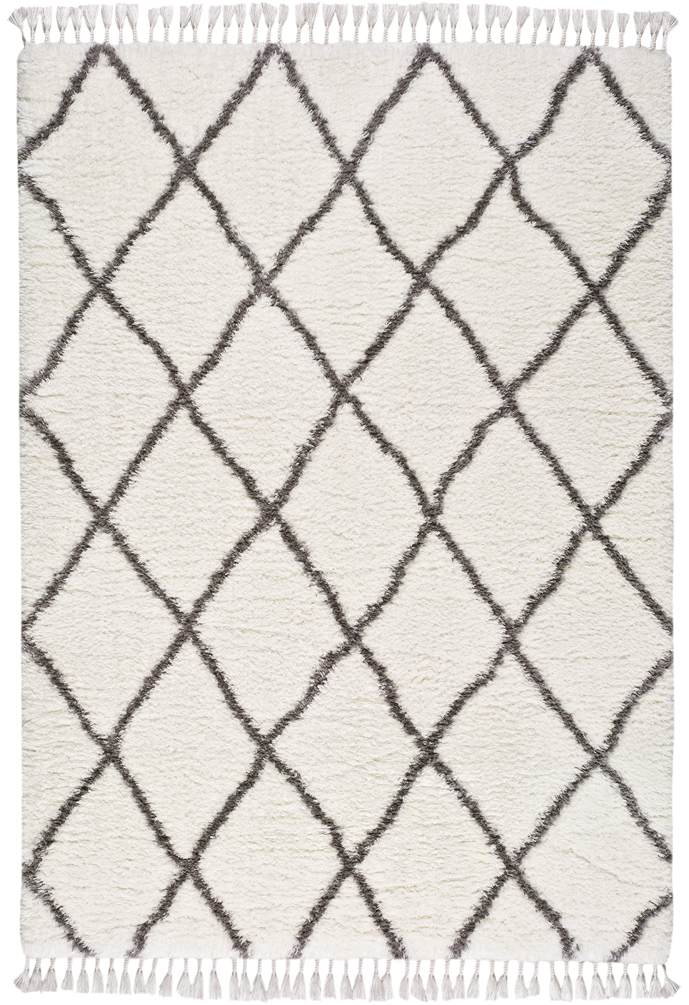 Alfombra pie de cama poliéster bereber samira blanco 60x120cm