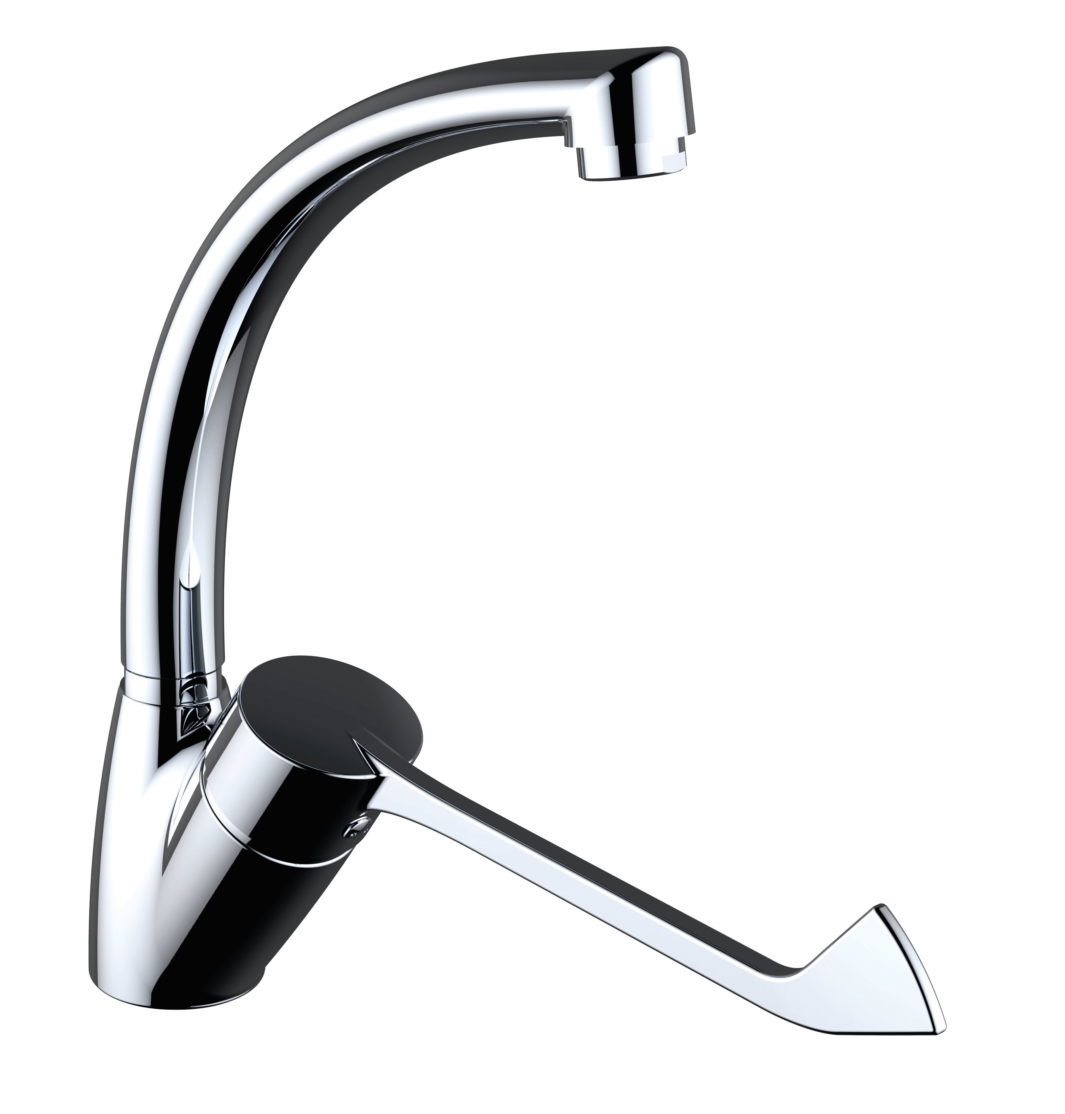 Grifo de cocina monomando caño alto clever new geront halma cromado