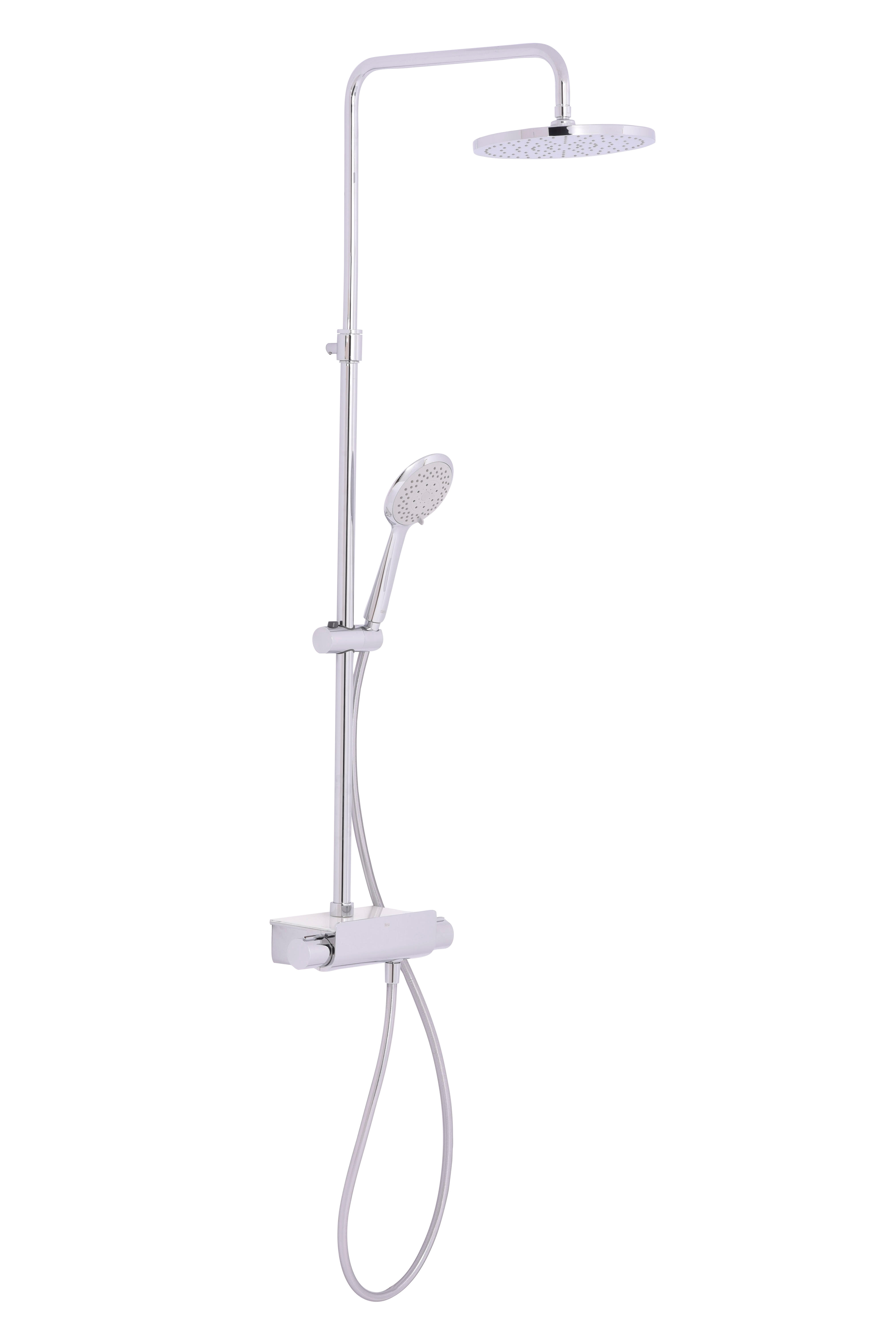 Columna de ducha termostática roca deck-t cromado