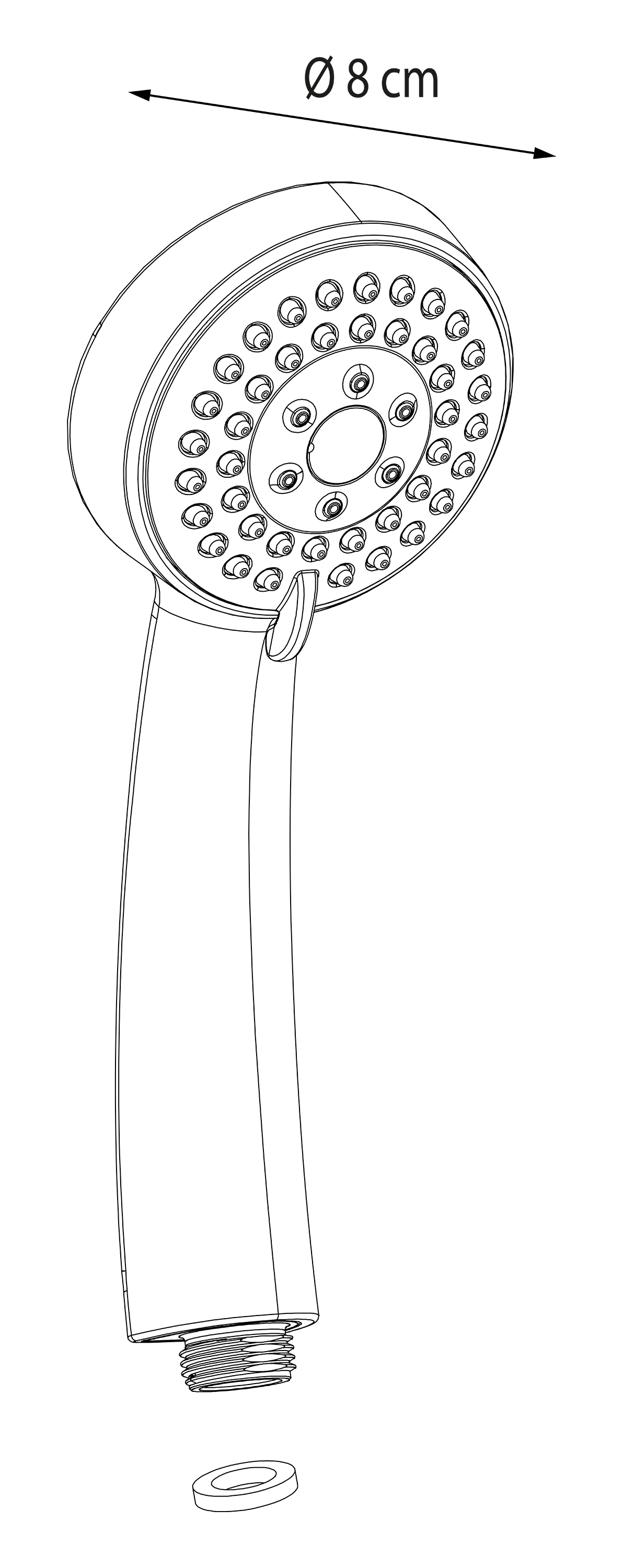 Doccetta SENSEA Edy in abs L 8 x H 31 x P 3.32 cm con anticalcare 3 getti - 7