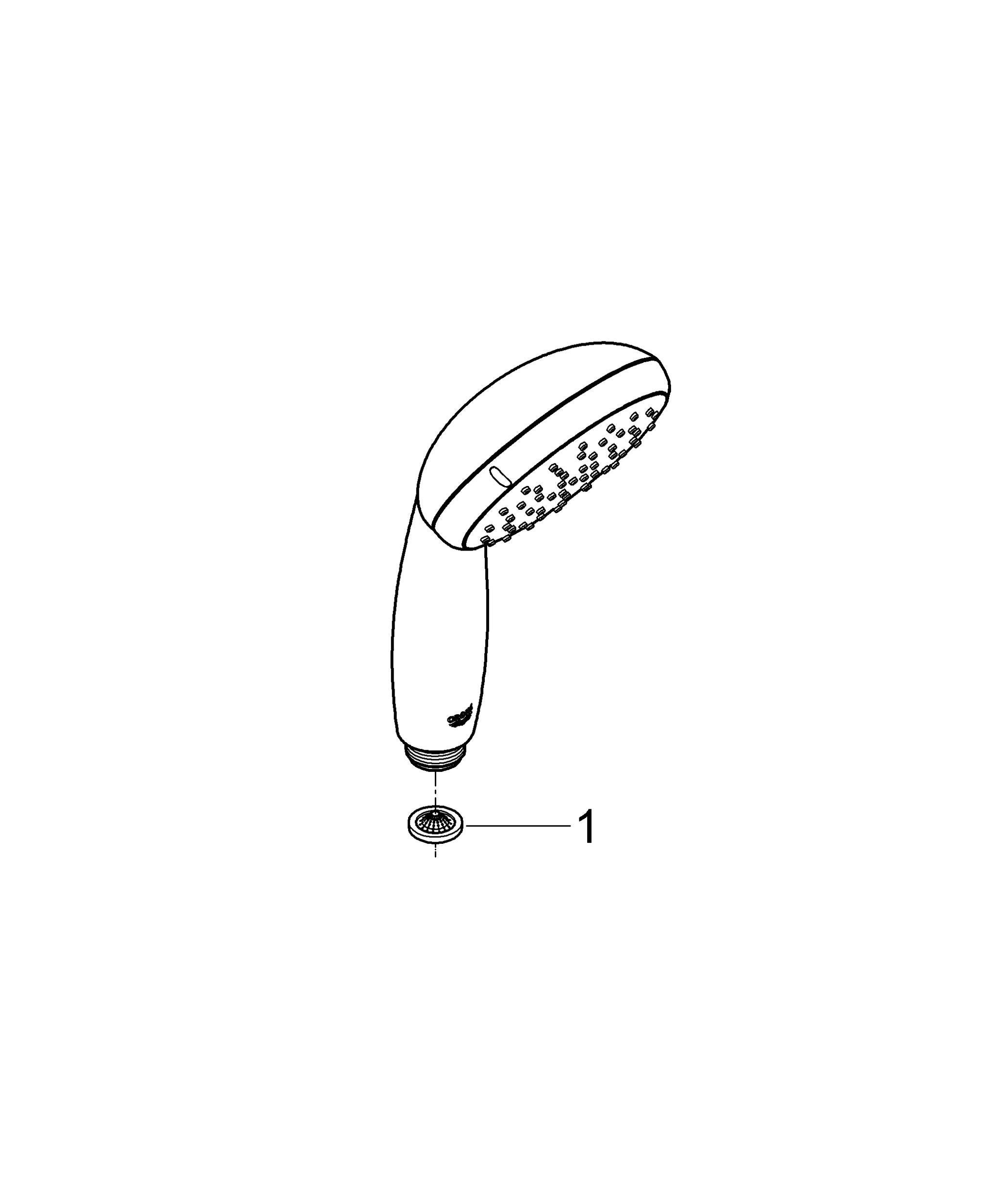 Ducha empotrada monomando GROHE cromo brillo redondo. Rociador a pared 21 cm Antical 2 vías - 6