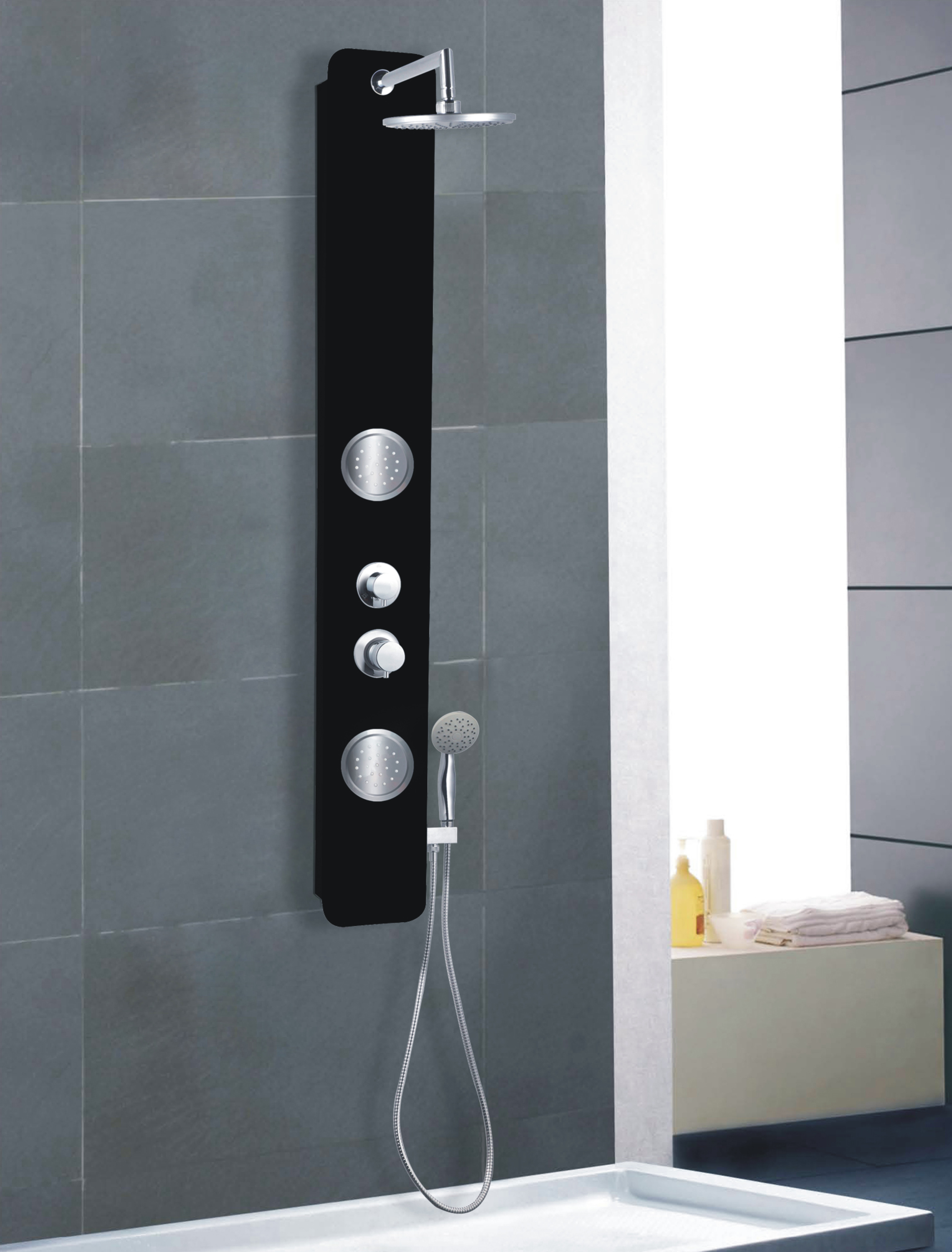 Columna de ducha hidromasaje monomando EDOUARD ROUSSEAU Midtime negro - 3