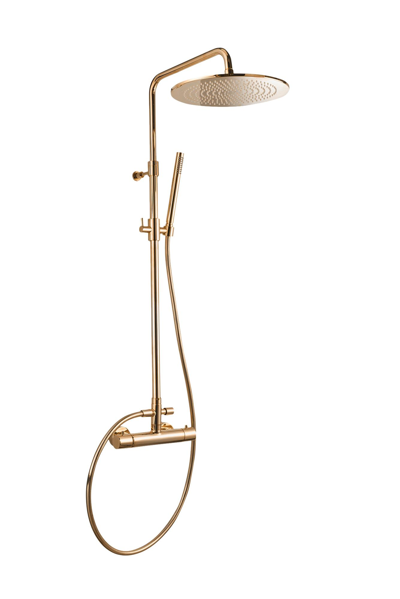 Columna de ducha termostática maier look oro rosa