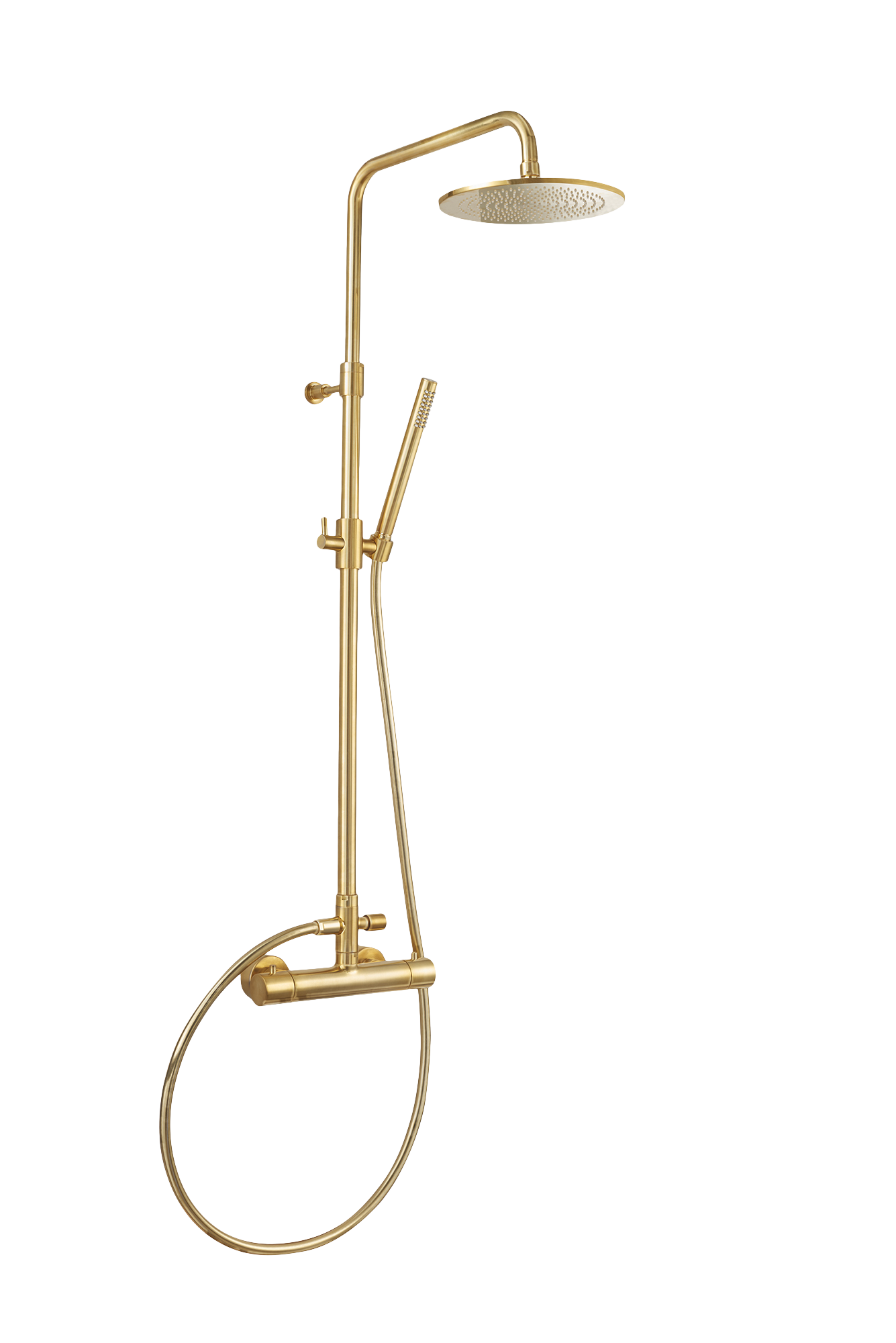 Columna de ducha termostática maier look oro cepillado