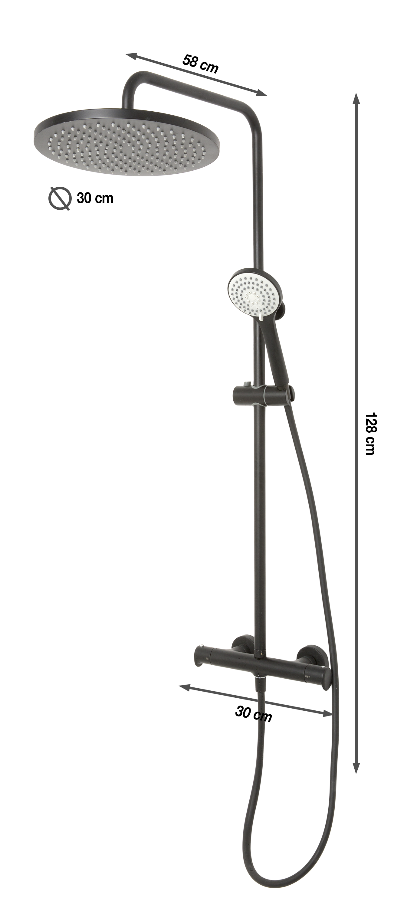 Conjunto de duche COM TORNEIRA TT LEVITY PRETO - 3