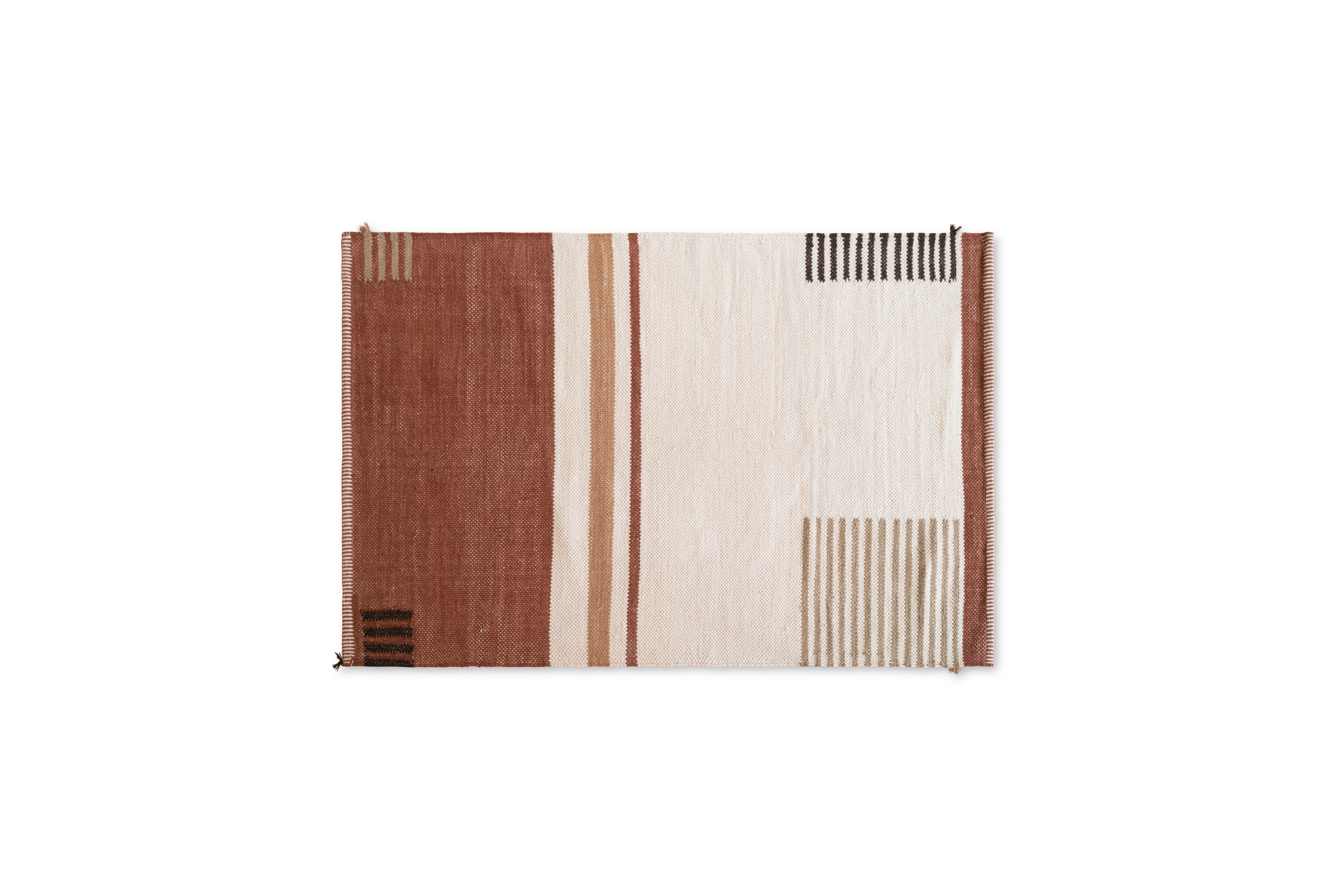 Alfombra lana tejido plano malmo terracota 120x170cm