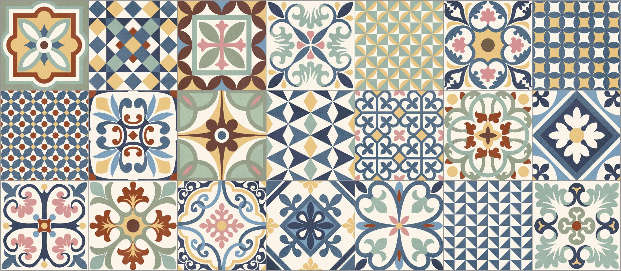 Alfombra exterior/interior pvc heritage mix multicolor 48x110cm