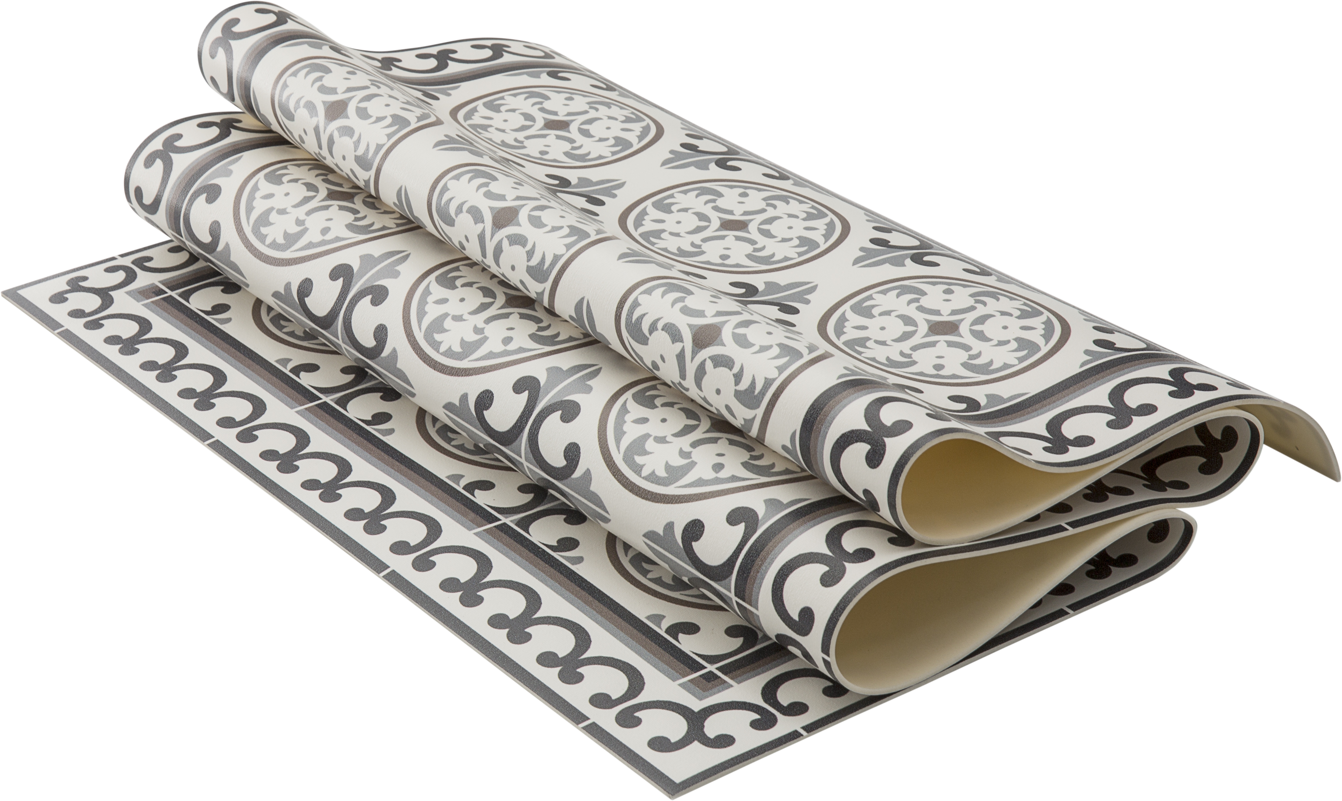 Alfombra pie de cama exterior/interior pvc Siro 48x75cm tejido plano base antideslizante gris - 6