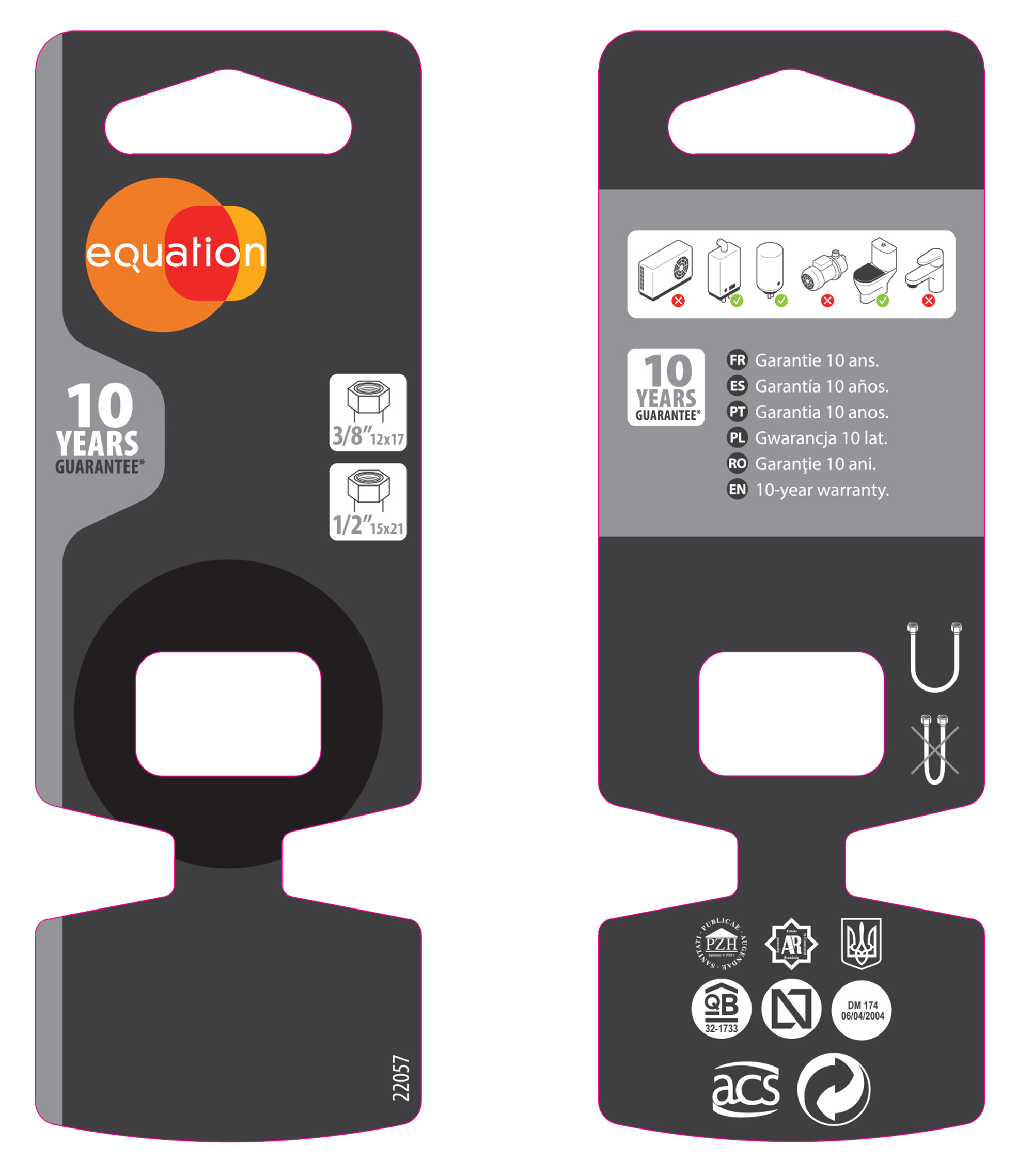 Bicha Equation 15cm h3/8-h1/2 dn8 inox - 2
