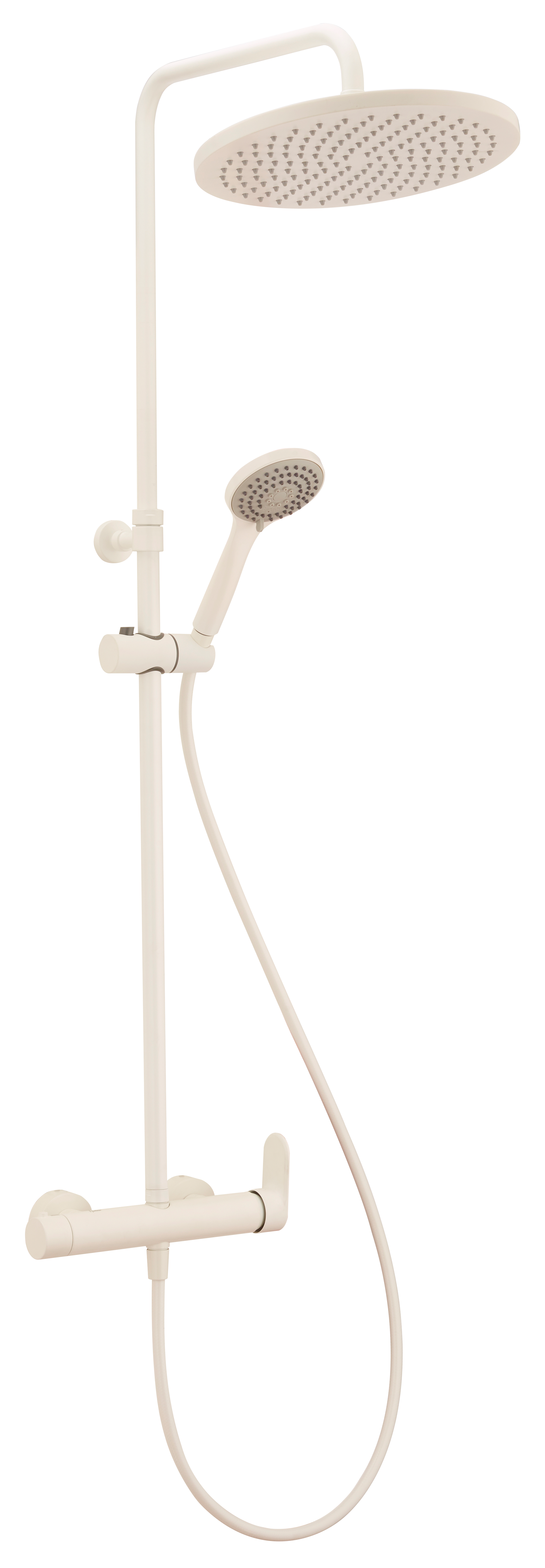 Columna de ducha monomando huber levity blanco mate