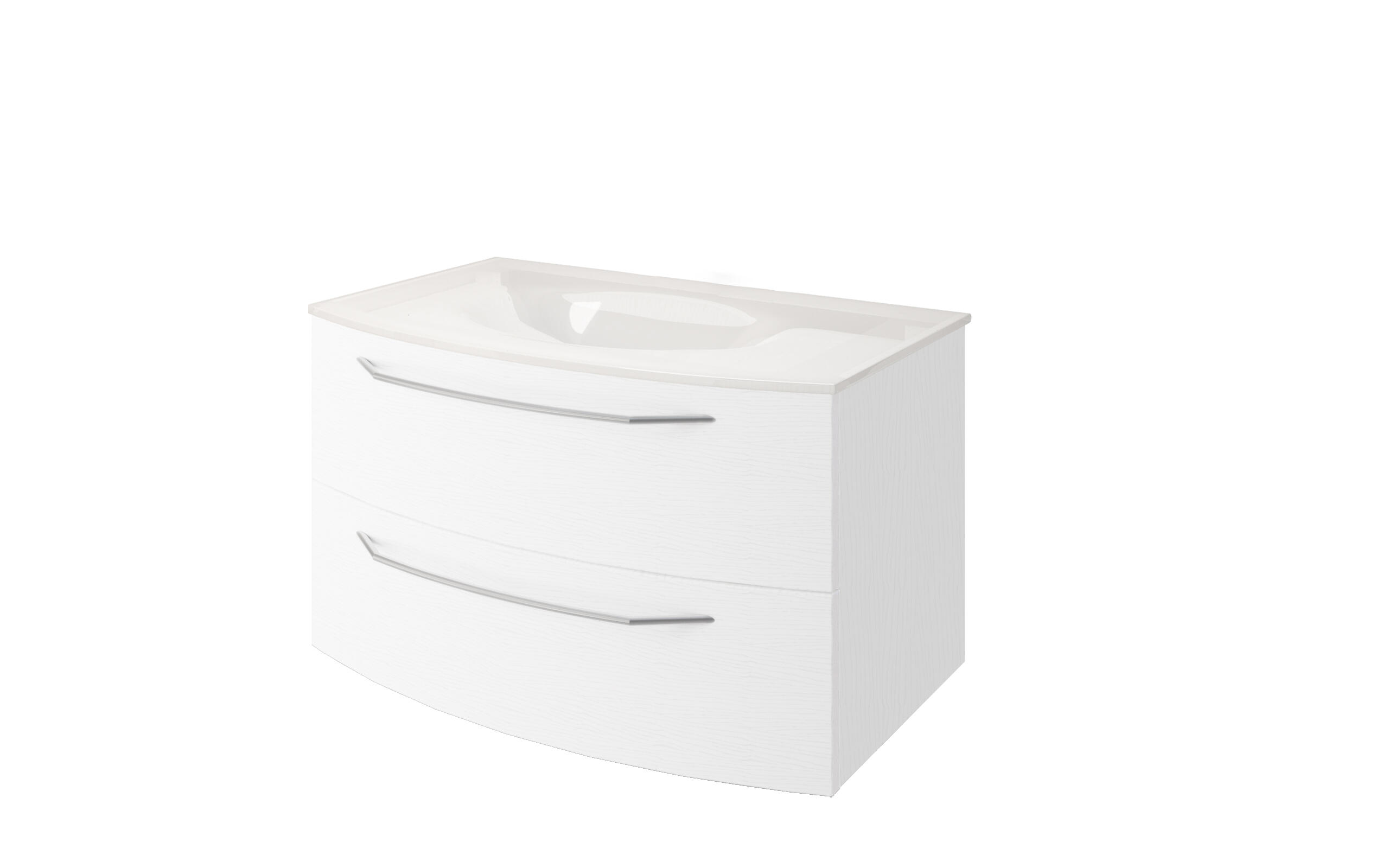 Mobile bagno sospeso con lavabo L 100 x H 55 x P 51 cm frassino bianco per vasca centrale Lyla - 4