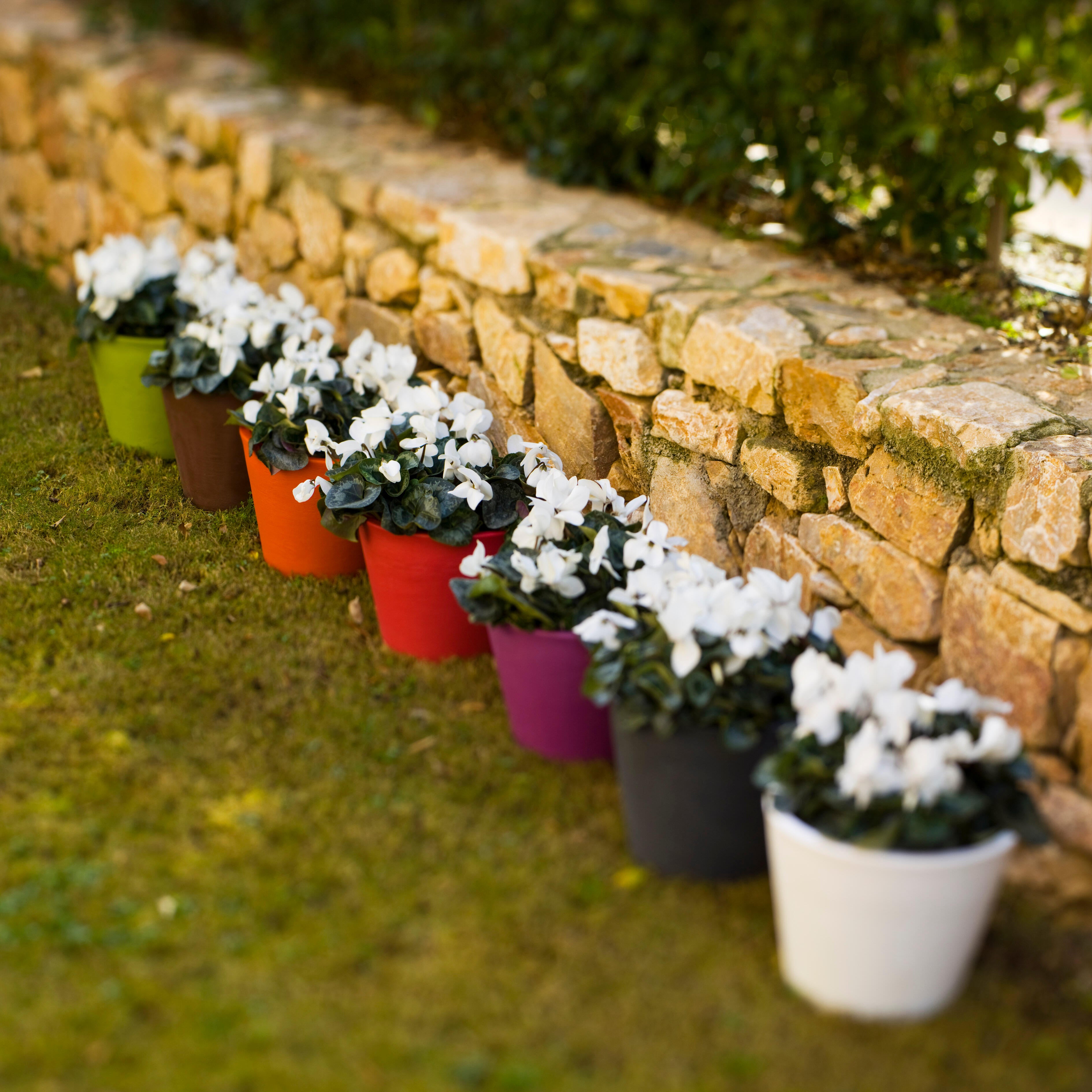 Maceta redonda de polietileno NEWGARDEN Petunia ø 36 cm y 28 cm altura blanco - 6