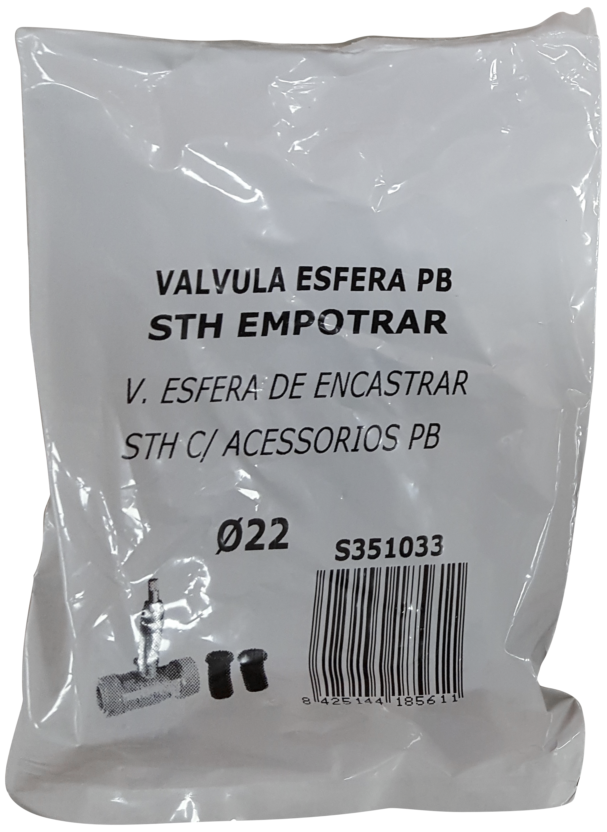 Válvula empotrar polibutileno Ø22mm - 2