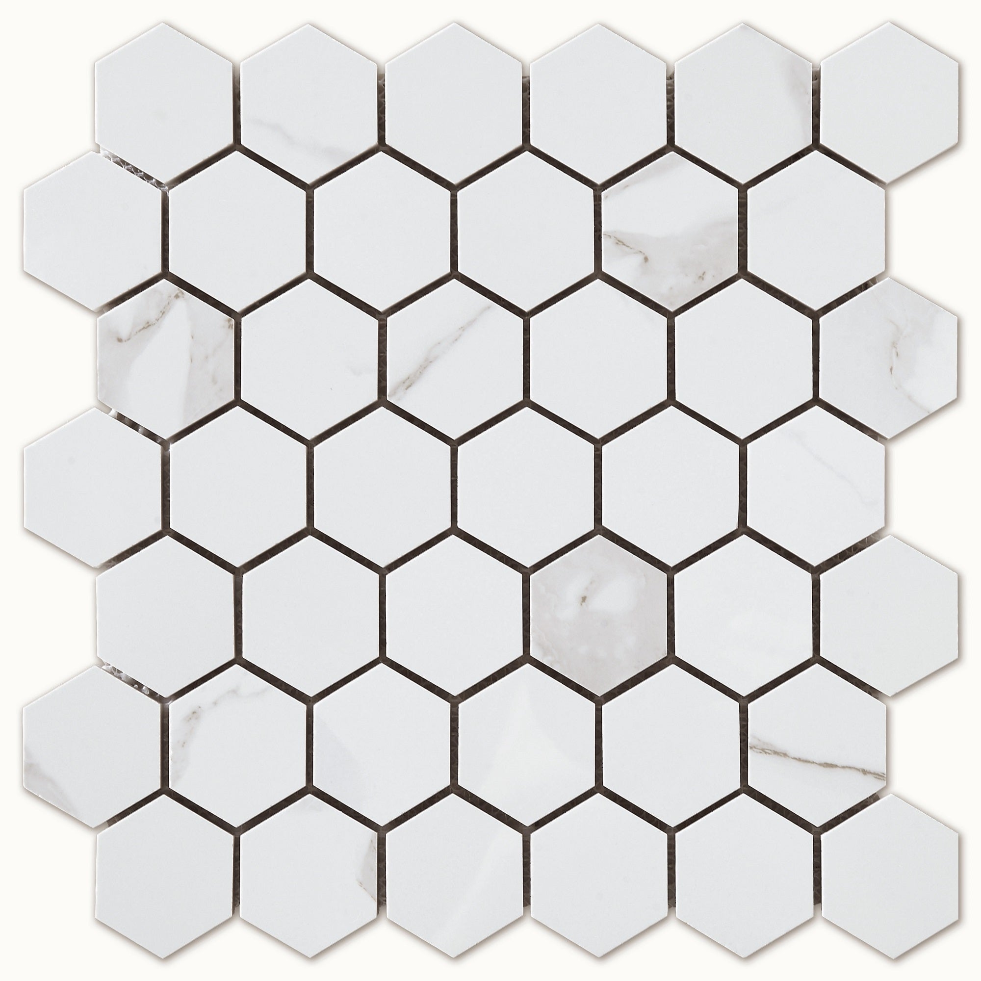 Azulejo mosaico gres porcelánico domus efecto mármol blanco 30.7x30.7 cm