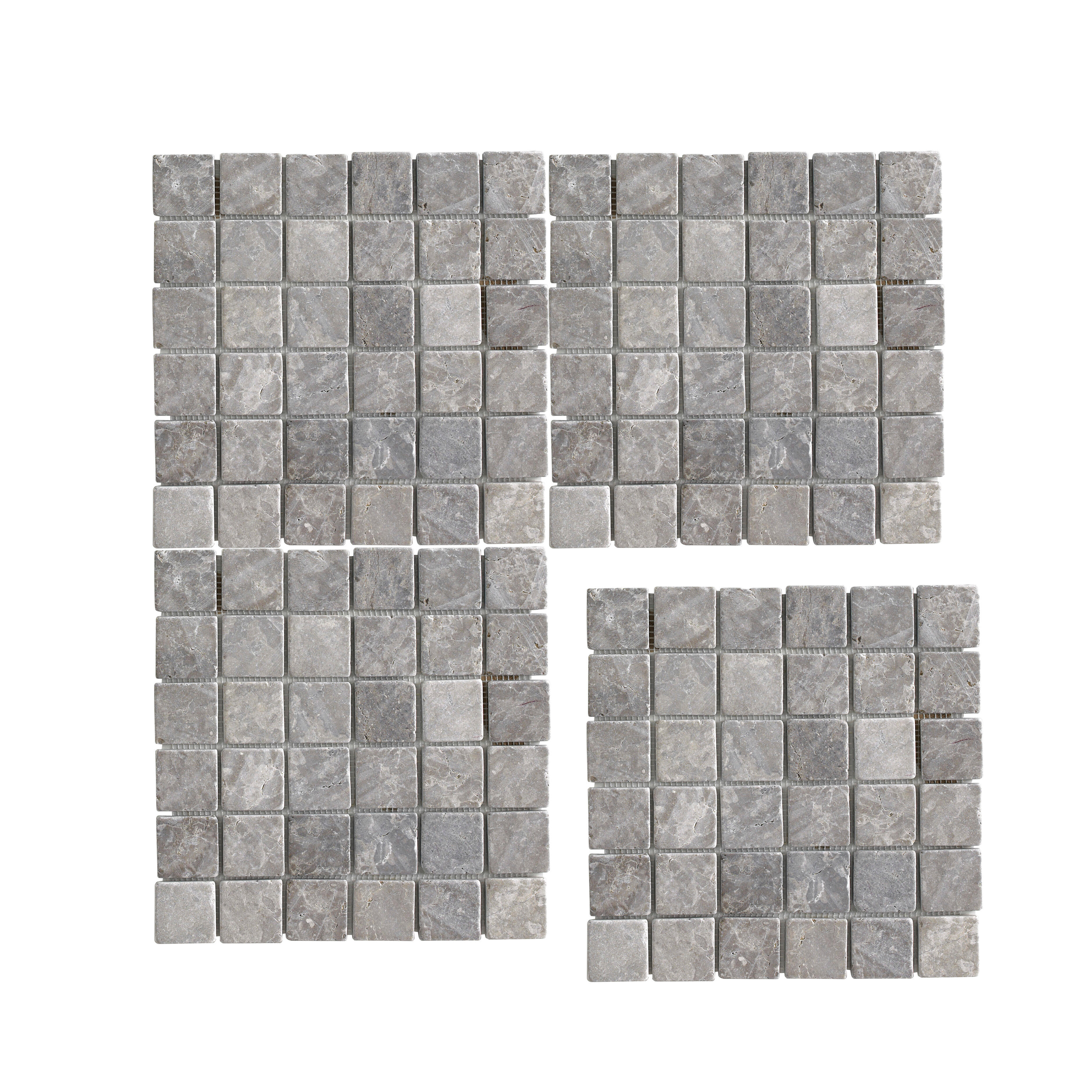 Azulejo mosaico mármol steel efecto piedra gris 30x30 cm