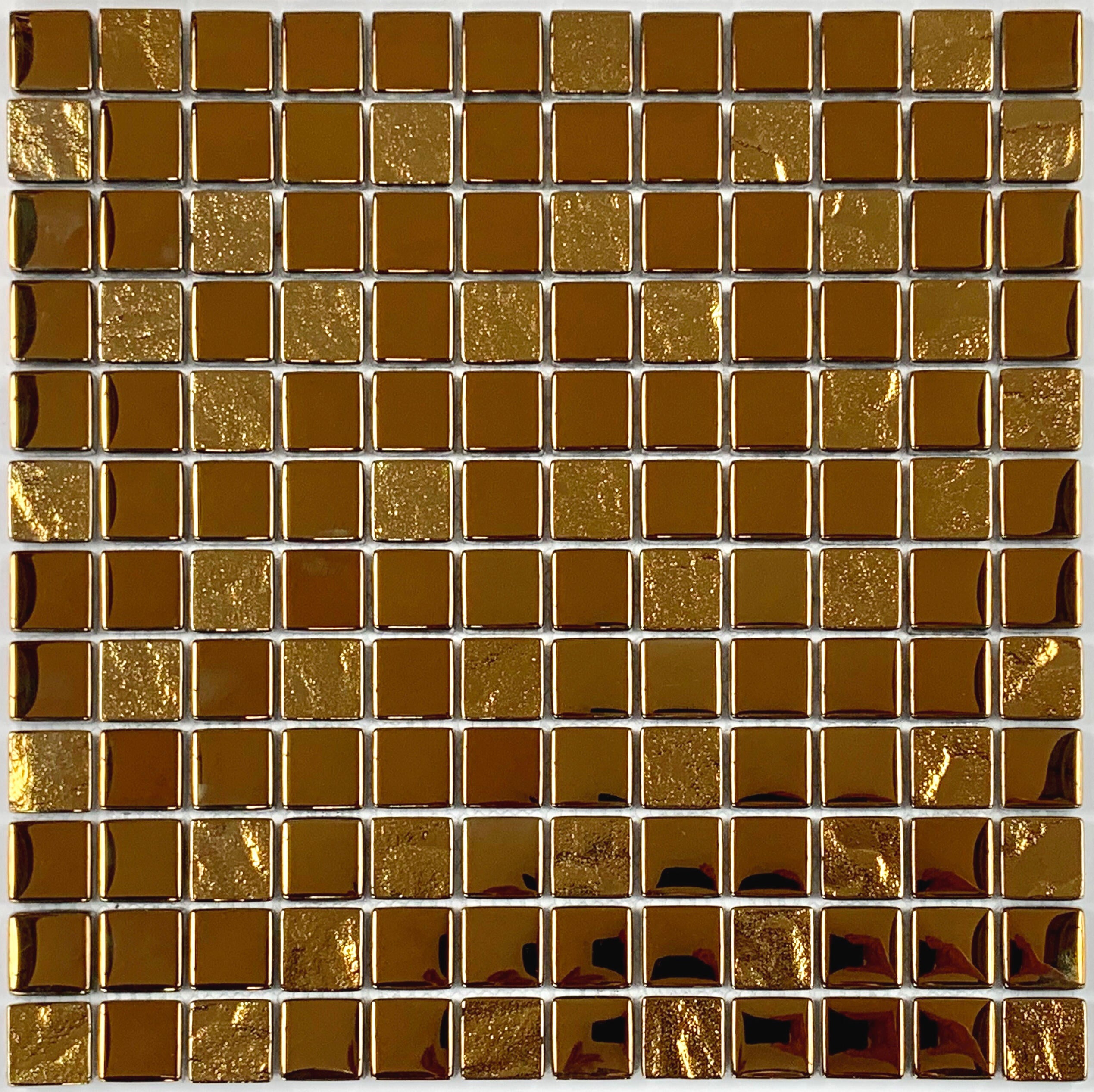 Azulejo mosaico vidrio elegance luxury efecto metal oro 30x30 cm
