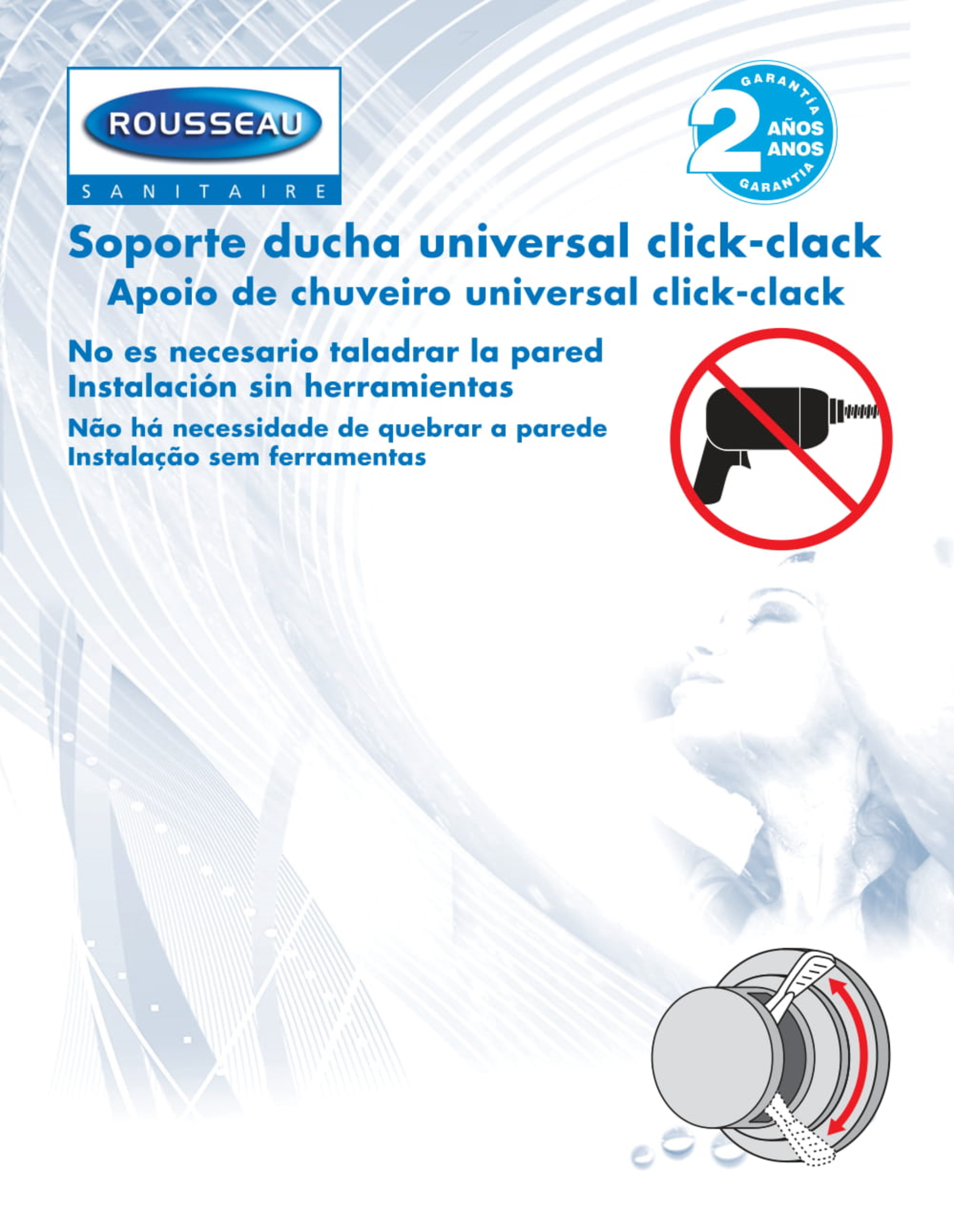 Soporte ducha sin tornillos - 4