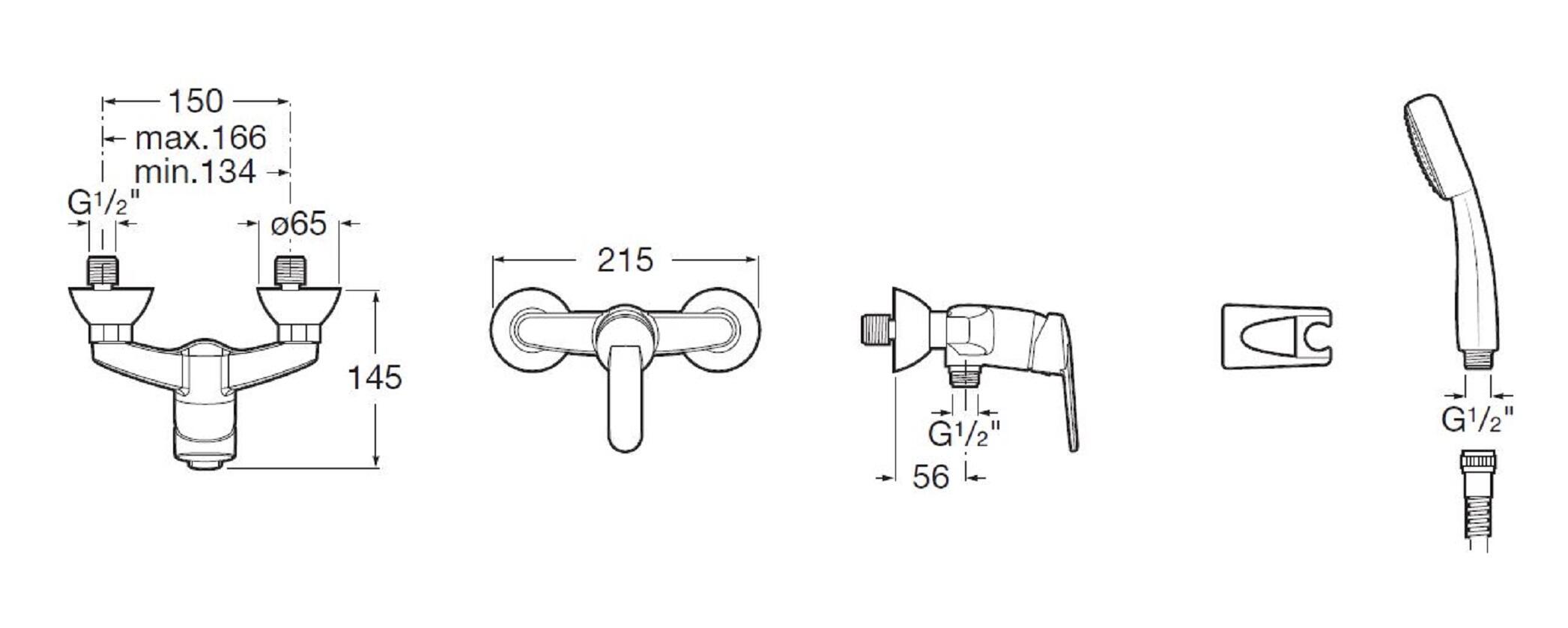 Torneira para duche monocomando cromado Roca Mitos - 4