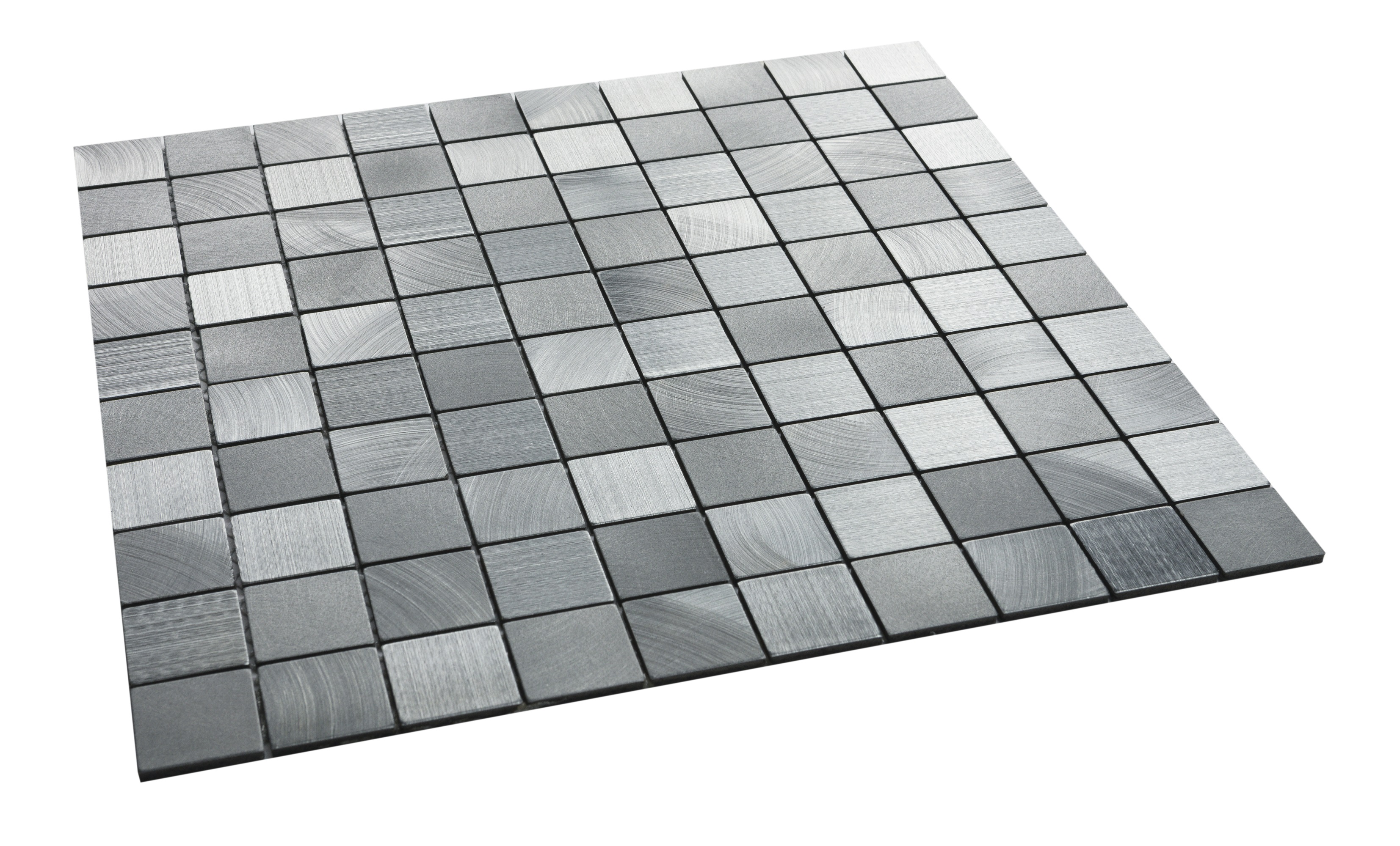 Azulejo mosaico aluminio surfaces efecto metal plata 26.5x26.5 cm