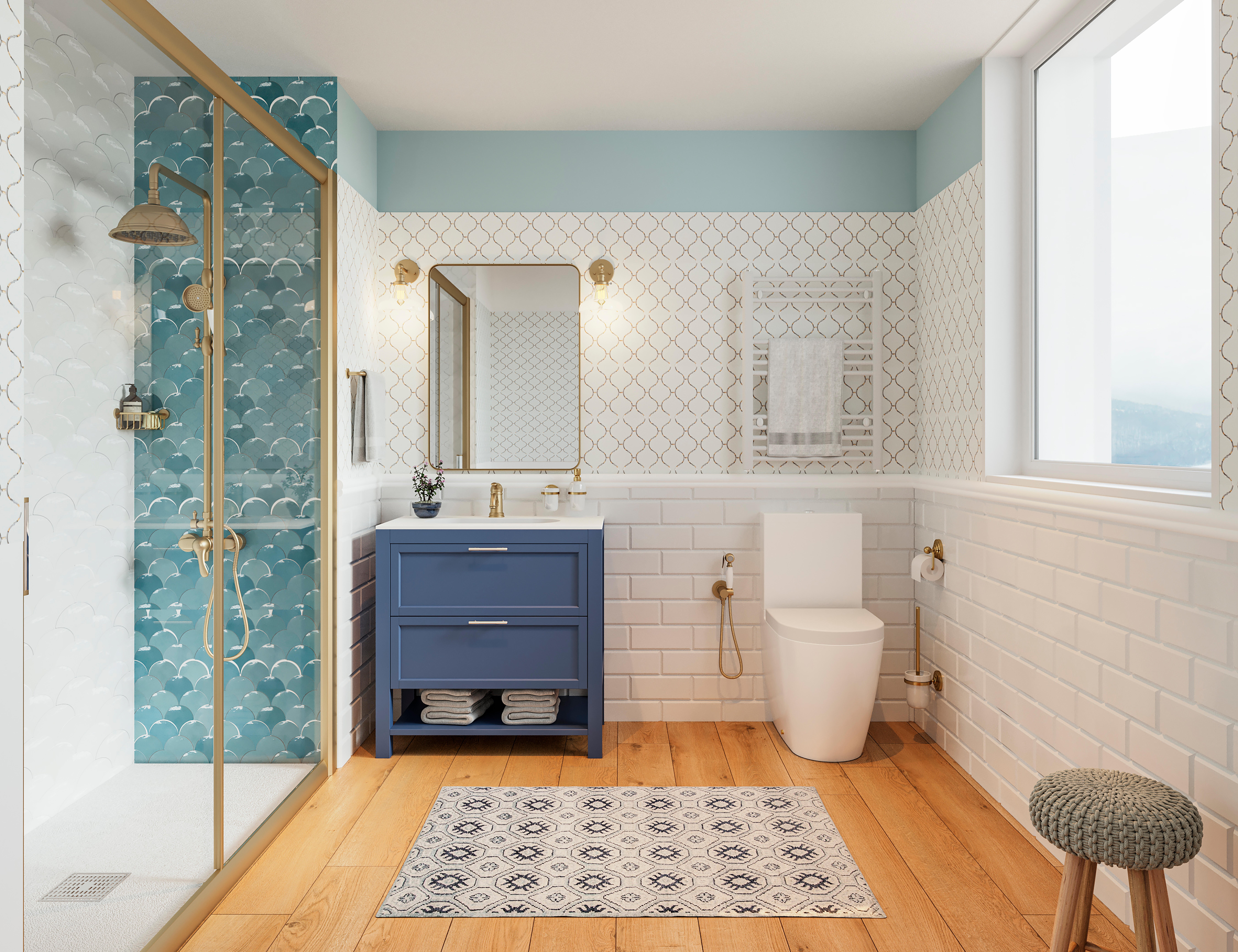 Mesa final Pastor subtítulo Combinaciones de azulejos para baños modernos | Leroy Merlin