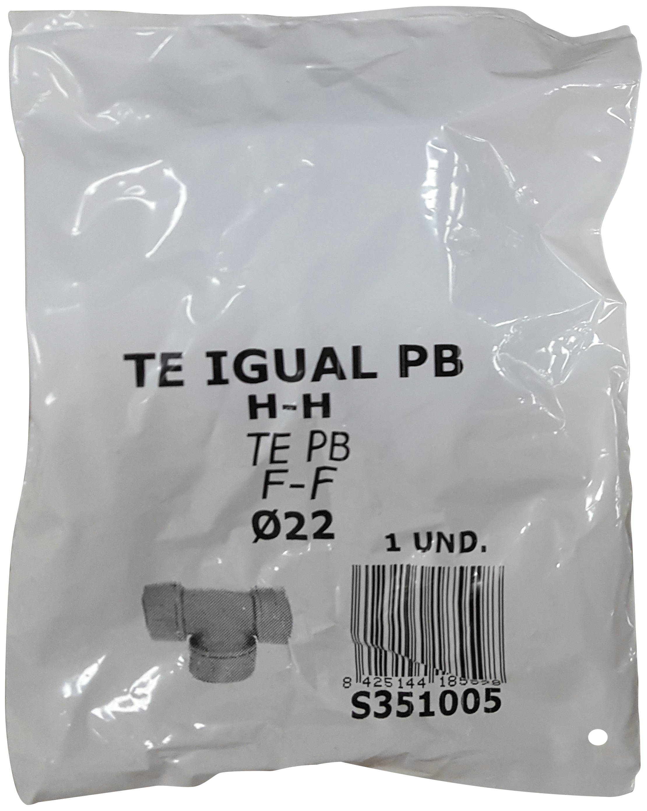 Te igual polibutileno Ø22mm - 2