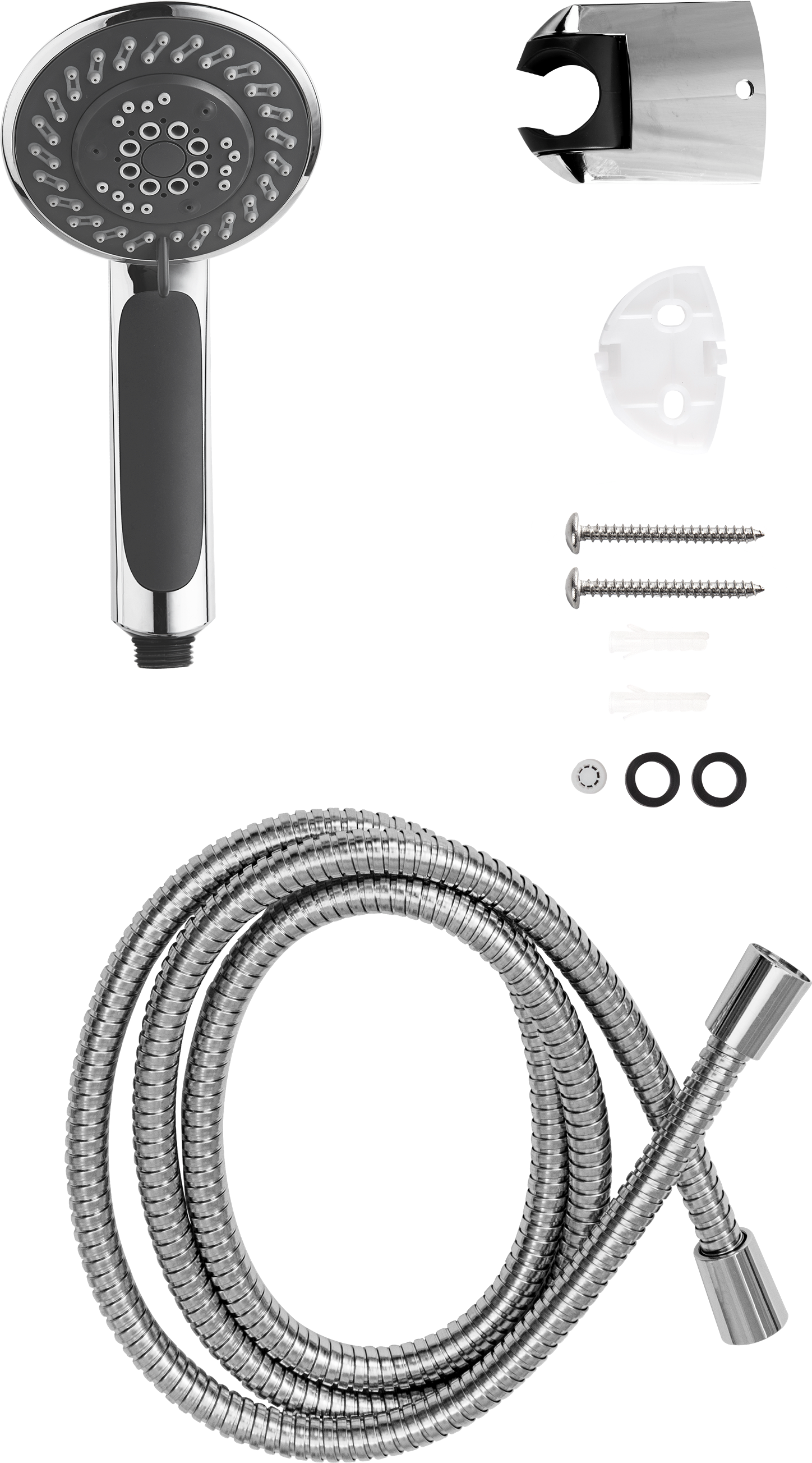 Trio (doccetta, tubo flessibile e supporto) SENSEA in abs cromato L 10.4 x H 24.7 x P 6.6 cm anticalcare 4 getti - 9