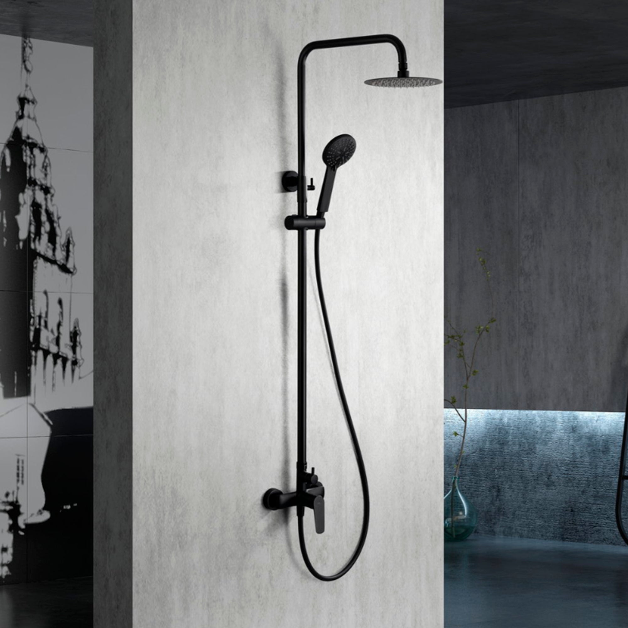 Columna de ducha monomando  Amberes negro - 2