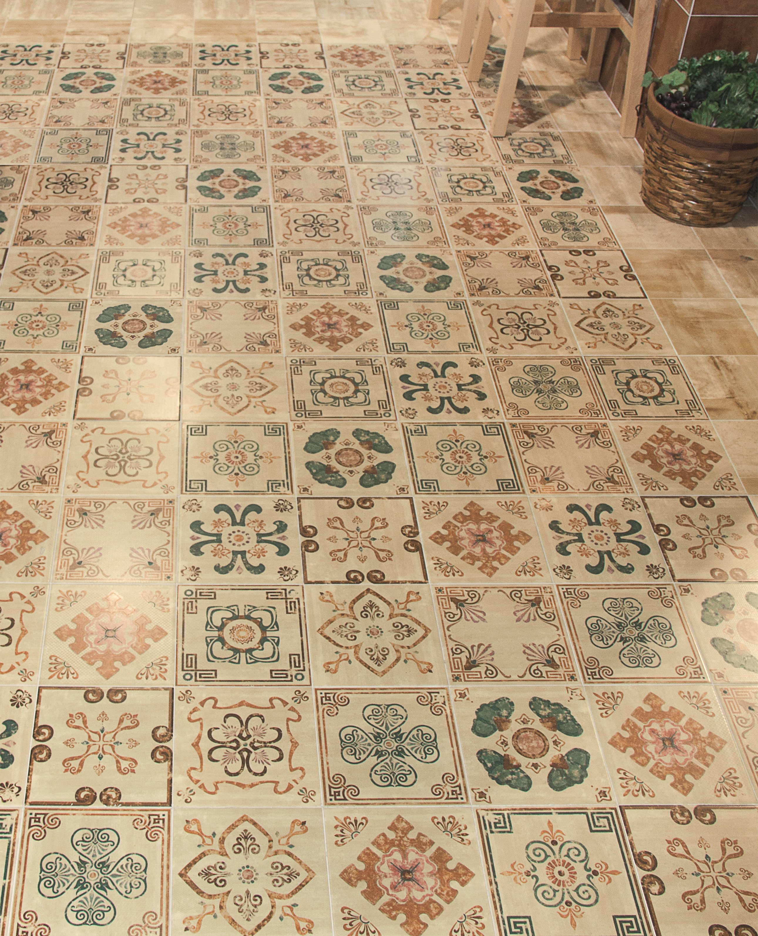 Suelo cerámico verona efecto hidráulico multicolor 20x20 cm c1