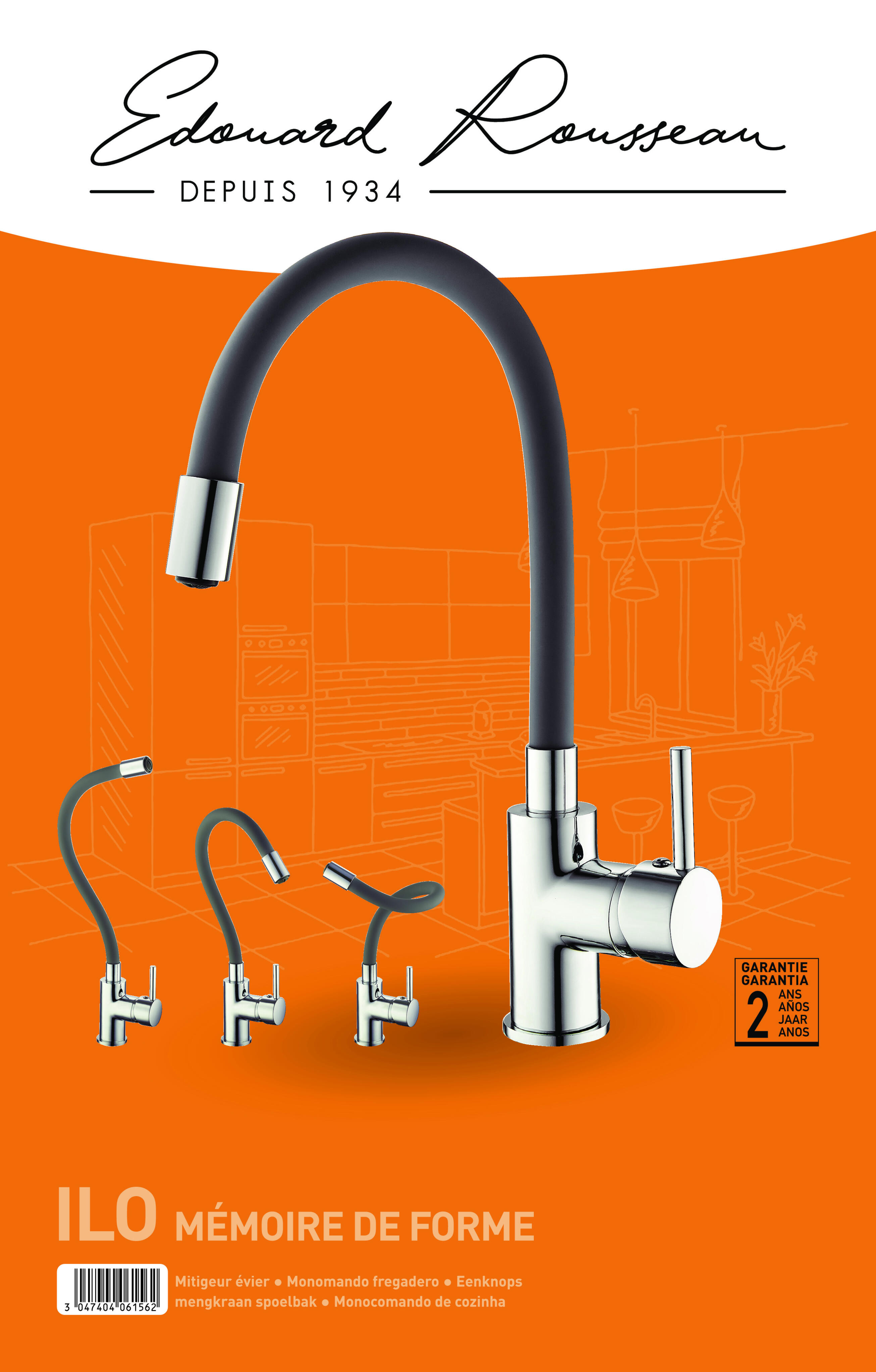 Torneira de bancada flexível cinza cromado Rousseau Start - 6