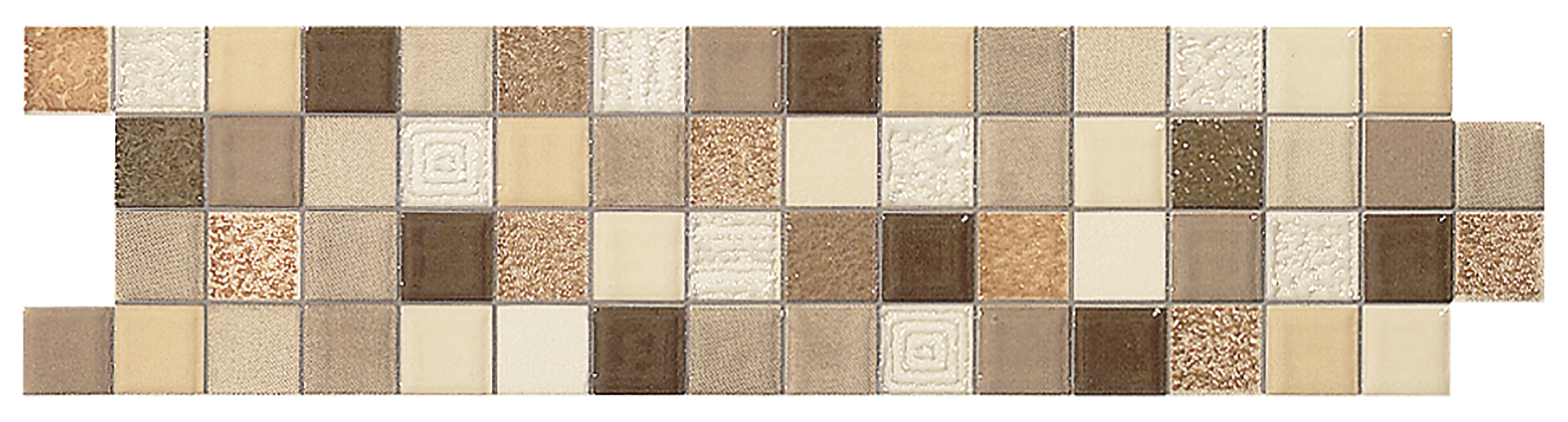 Pack de 4 listelos cerámica geo marrón 25x6.5cm