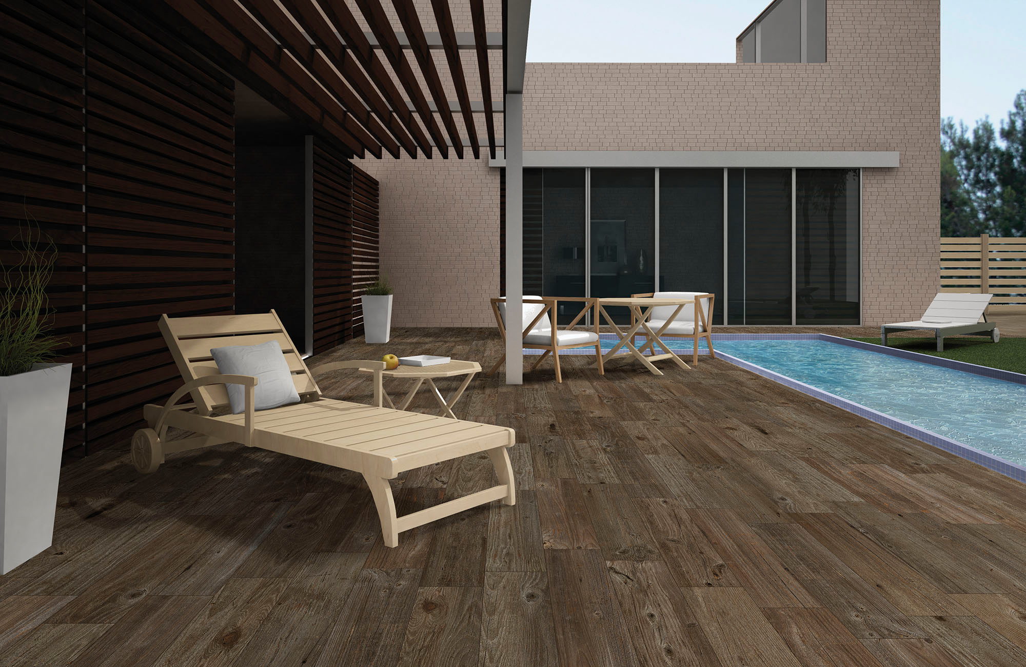 Suelo cerámico Melbourne efecto madera marrón 20.2x66.2 cm C3 ARTENS - 2