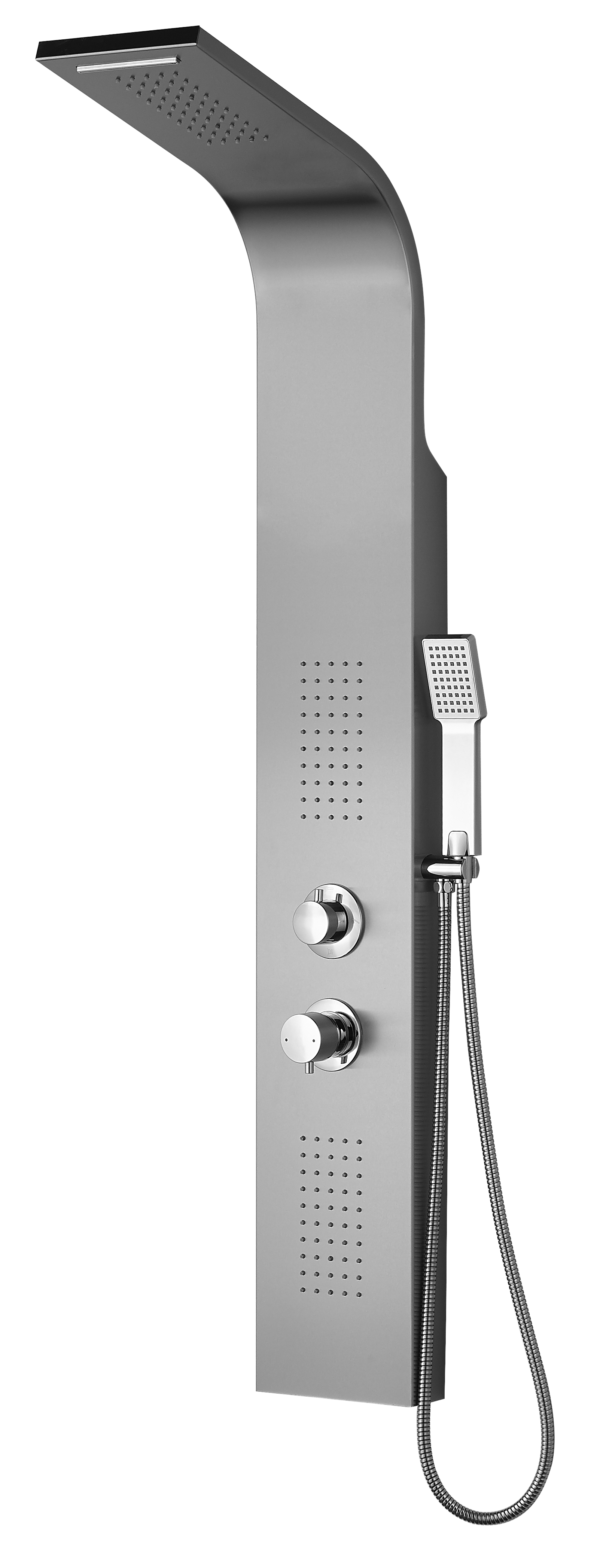 Columna de ducha hidromasaje monomando sensea icone 2 gris cromado brillante
