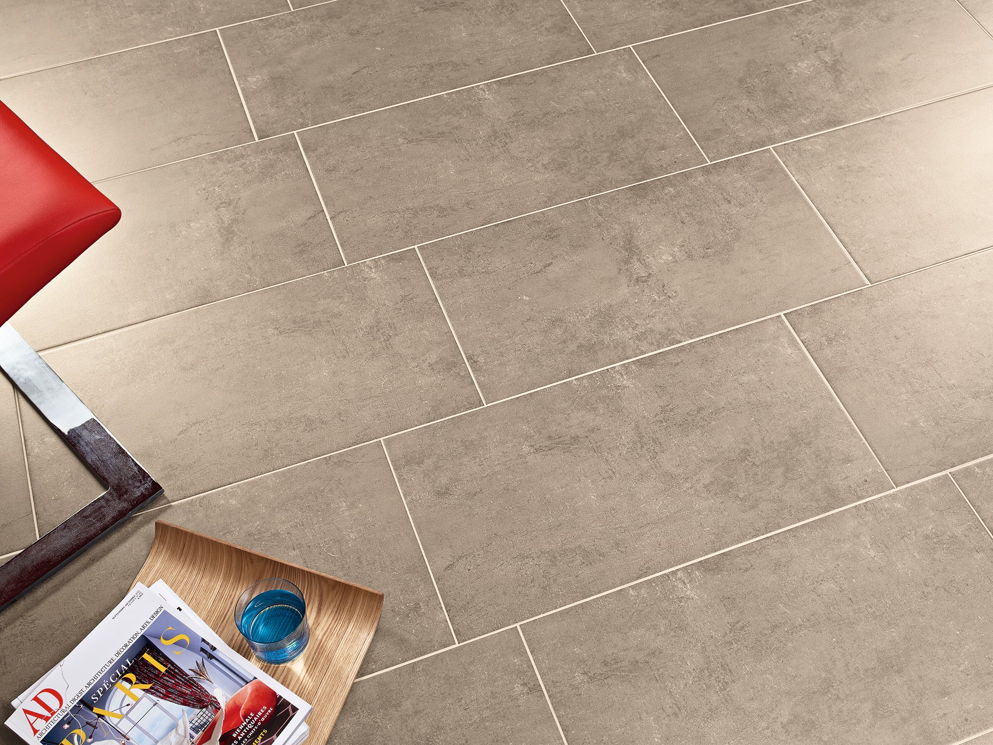 Suelo/azulejo porcelánico new spazio efecto cemento taupe 31.6x60.8 cm c1 artens