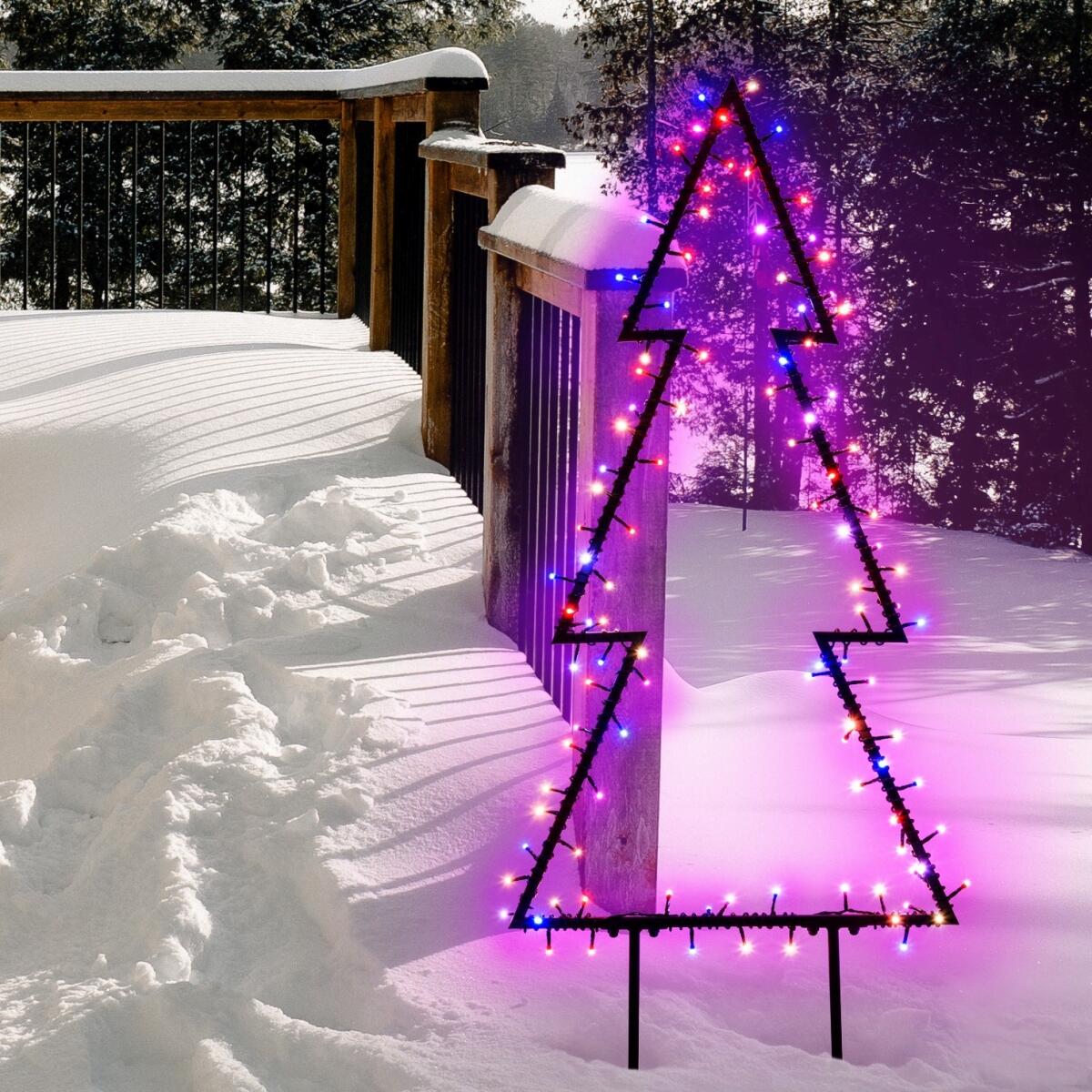 Albero luminoso 110 lampadine led multicolore L 1.2 m x H 105 cm - 3