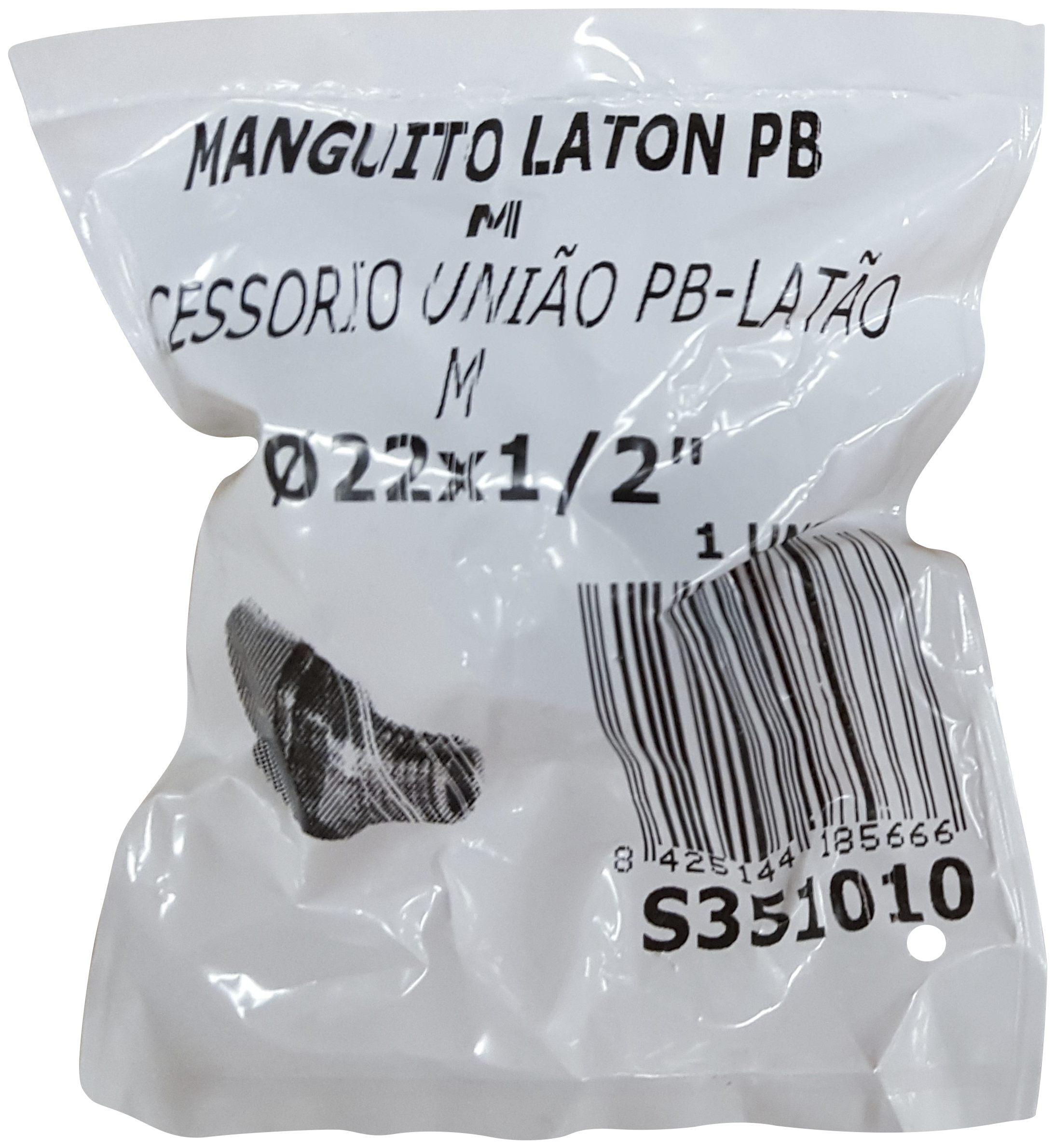 Entronque latón polibutileno HØ22mm - 1/2 rosca macho - 2