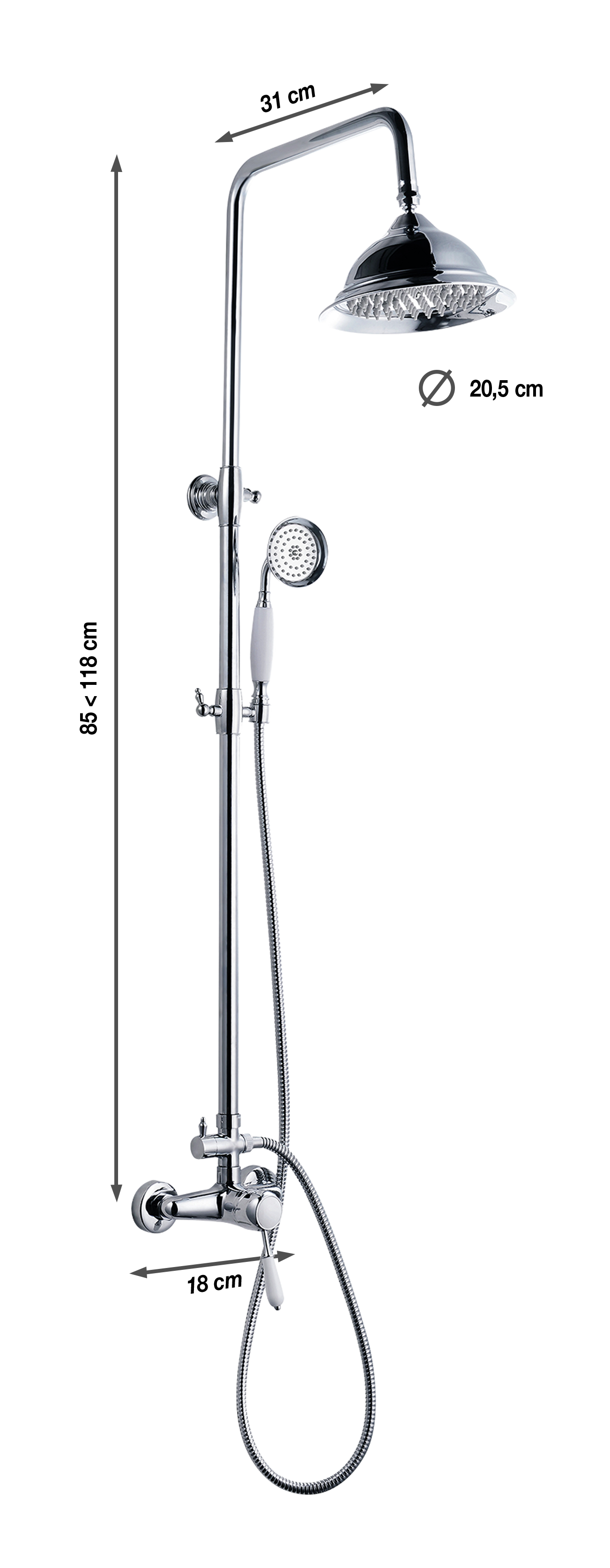 Columna de ducha monomando EDOUARD ROUSSEAU Retro  cromado - 7