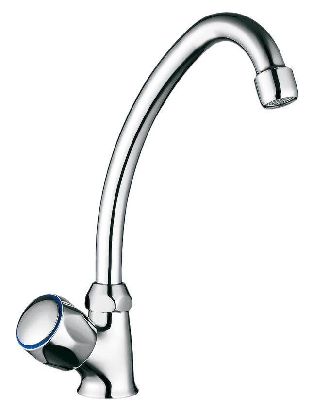 Grifo de cocina monomando caño alto clever gayam acero brillo