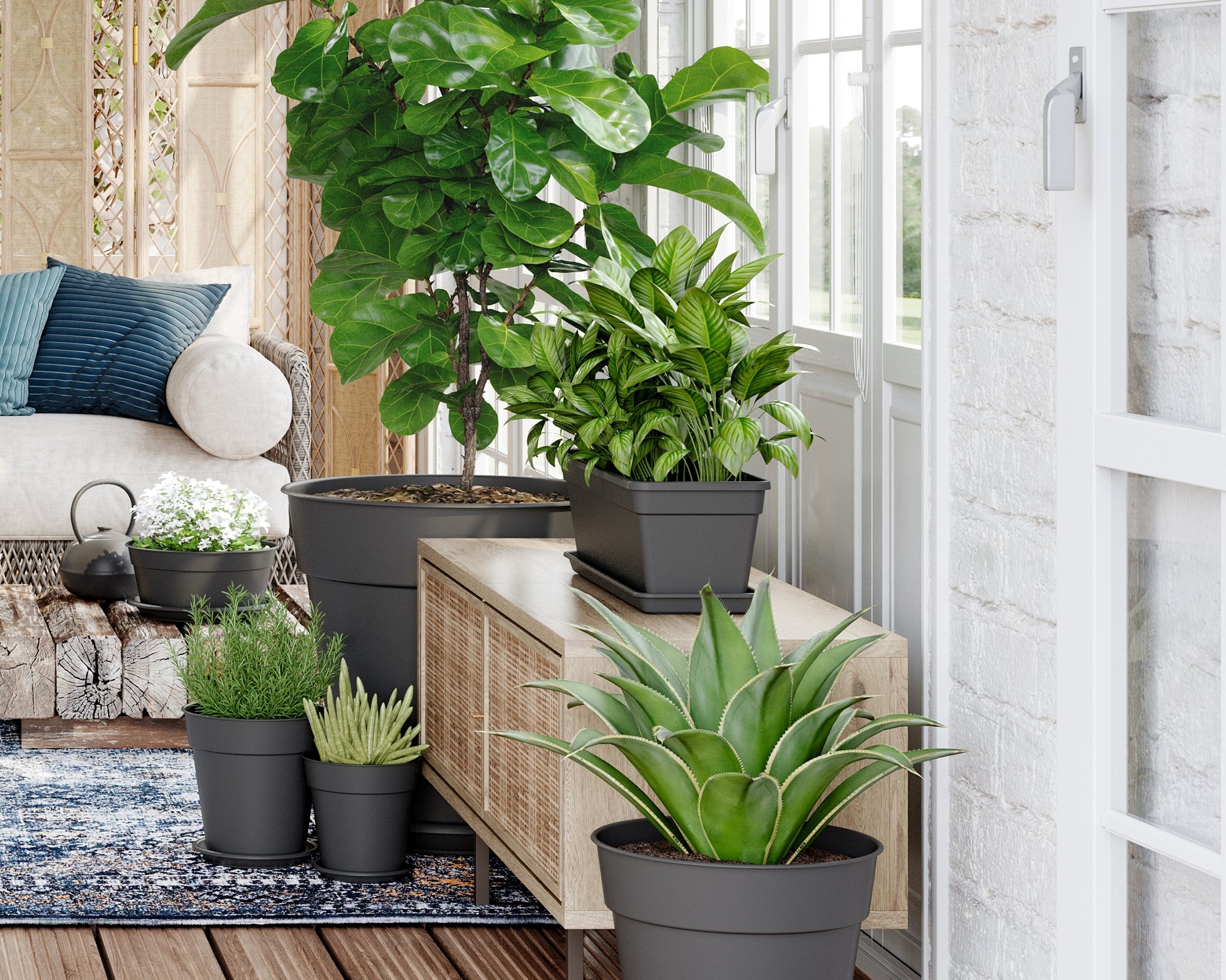 Floreira de resina MADAGASCAR 50CM TERRACOTA - 4