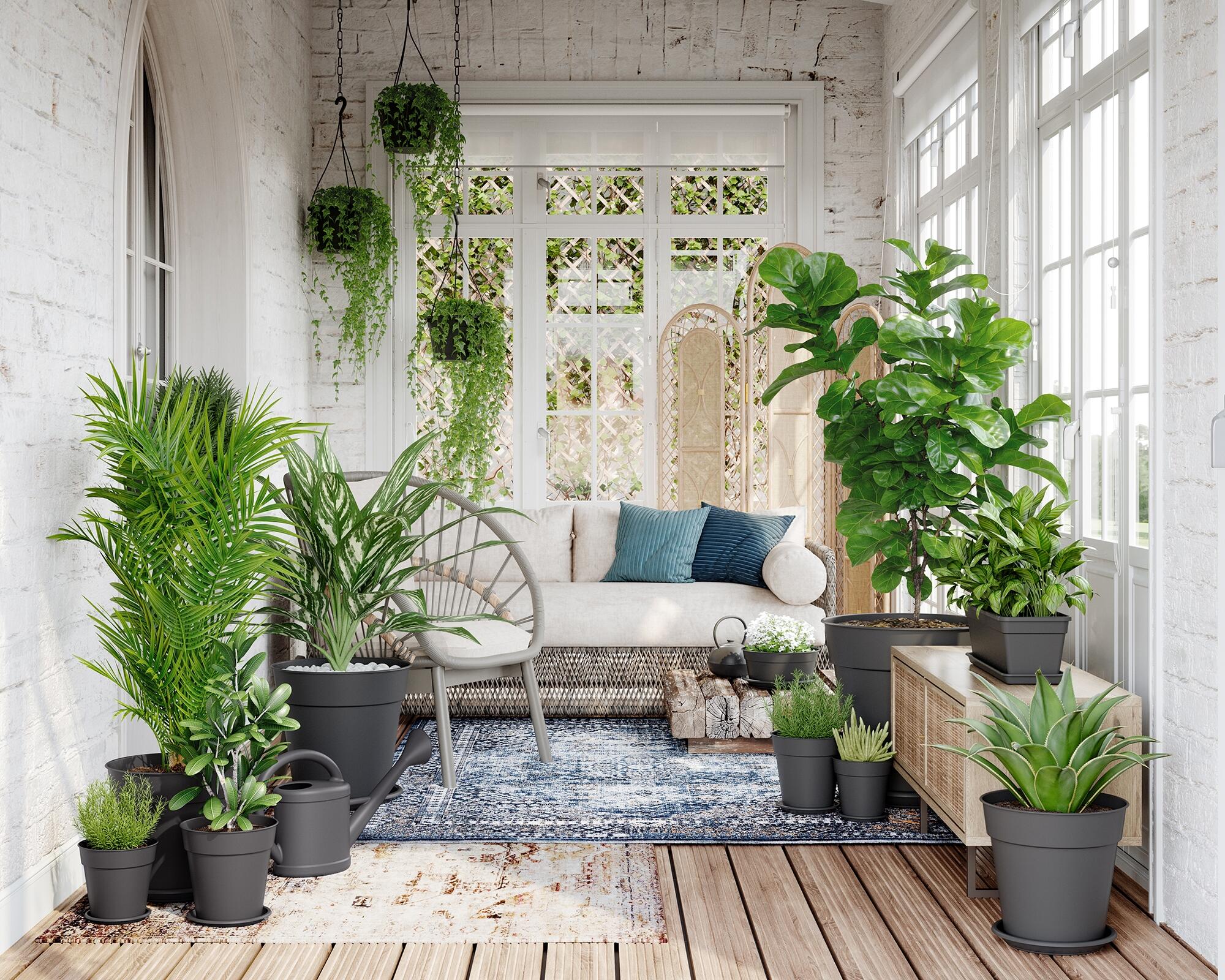 Vaso de plástico 23x22,2 cm antracite Madagascar - 10