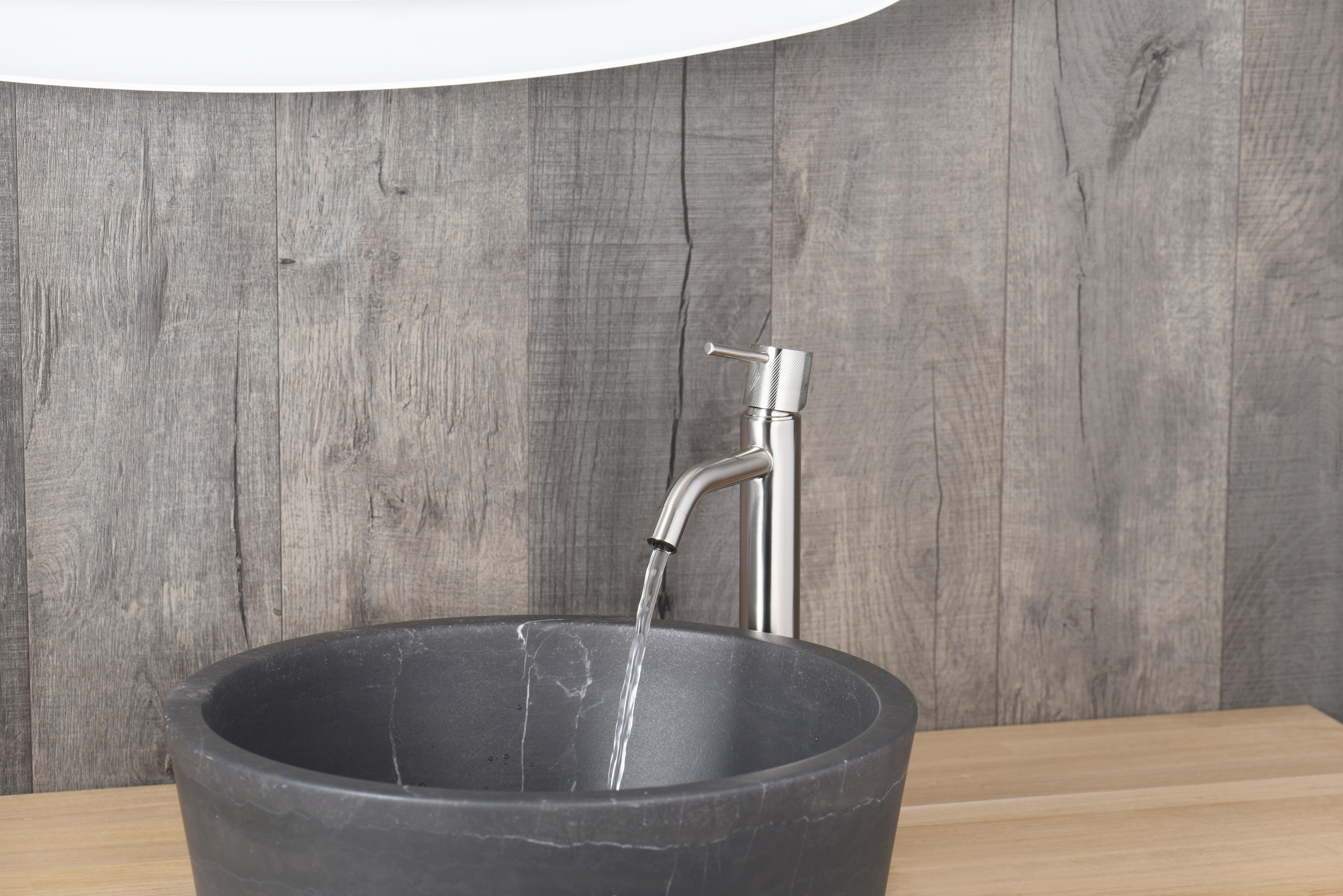 Grifo lavabo caño alto monomando SENSEA Easy acero inoxidable | Leroy ...