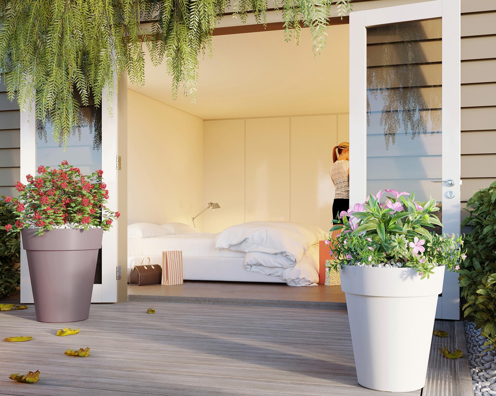 Vaso Capri ARTEVASI in polipropilene antracite H 56 x ø 56 cm - 2